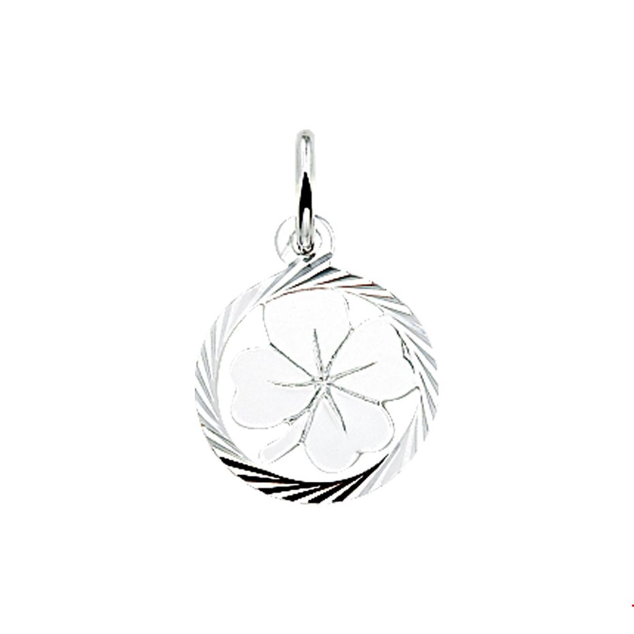 hanger klavertje gediamanteerd zilver wit