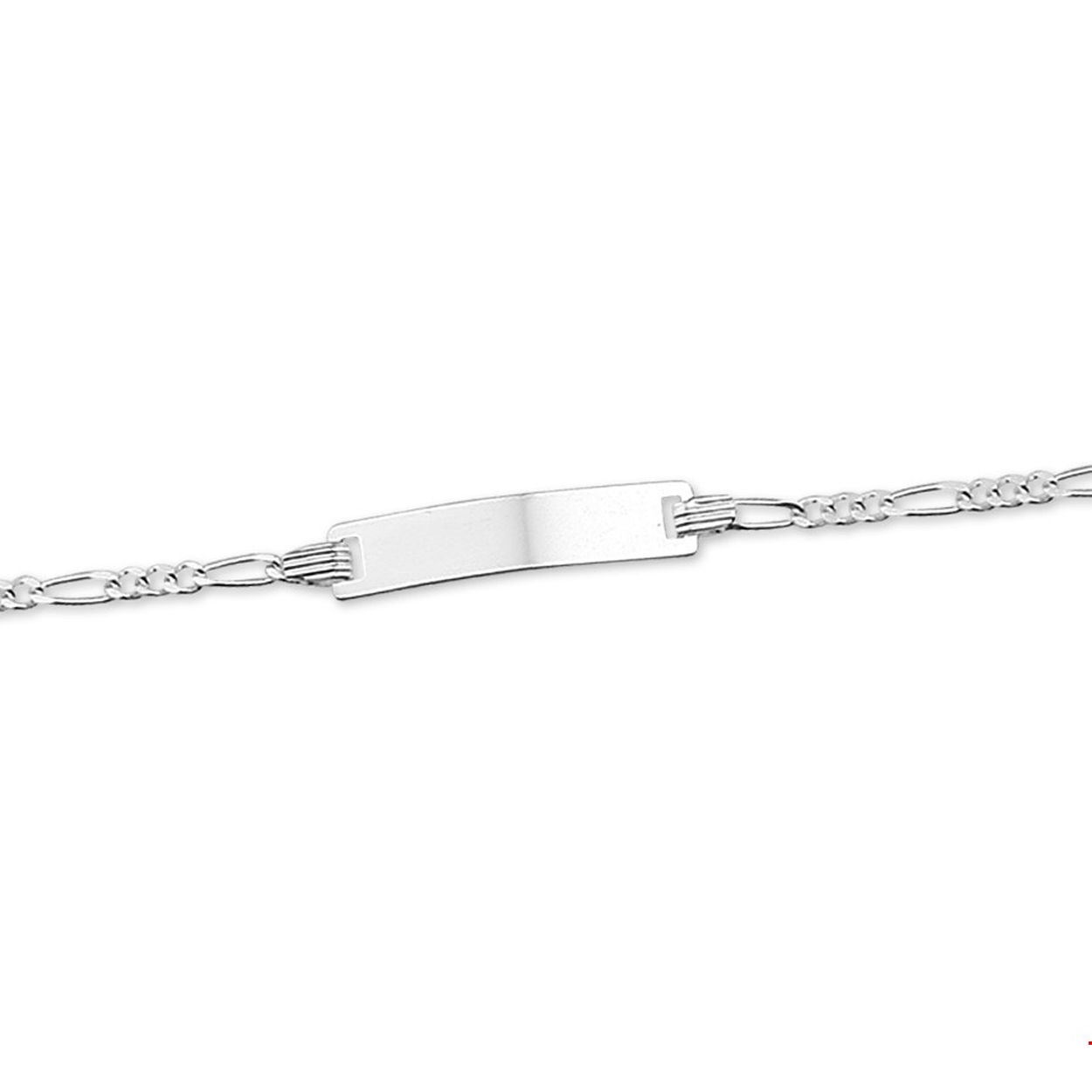 Beschrijving: Zilveren graveerarmband. De lengte bedraagt 11cm met 2cm extensie. De breedte van de graveerplaat bedraagt 4.2mm.
Uniekenummer serie: 27634
Doelgroep: kinderen
Breedte: 4.2 mm
Kortste lengte: 11 mm
Langste lengte: 13 mm