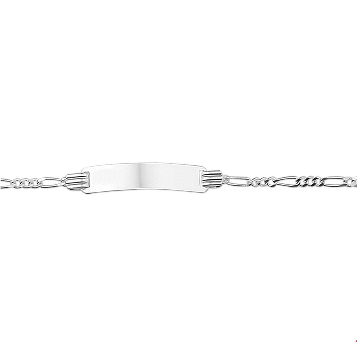 Zilveren graveerarmband. De lengte bedraagt 11cm met 2cm extensie. De breedte van de graveerplaat bedraagt 4.8mm.
Breedte: 4.8 mm
Kortste lengte: 11 cm
Langste lengte: 13 cm