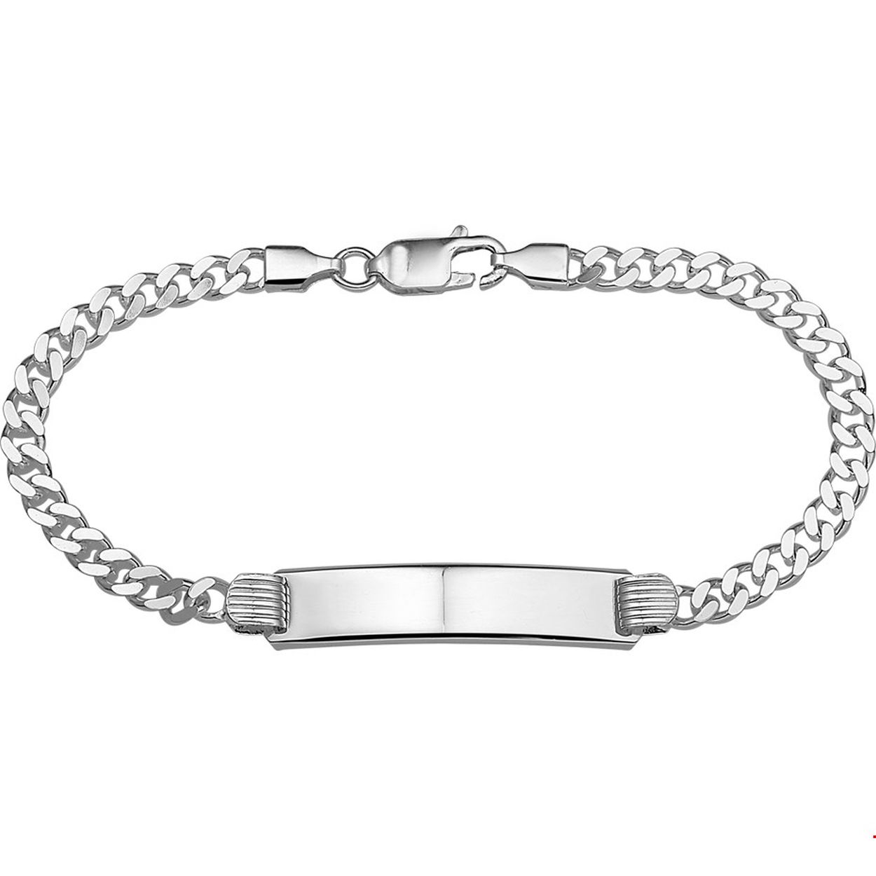 Zilveren graveerarmband. De lengte bedraagt 20cm en de breedte van de graveerplaat bedraagt 8.3mm. 
Doelgroep: unisex
Breedte: 8 mm
Langste lengte: 20 cm