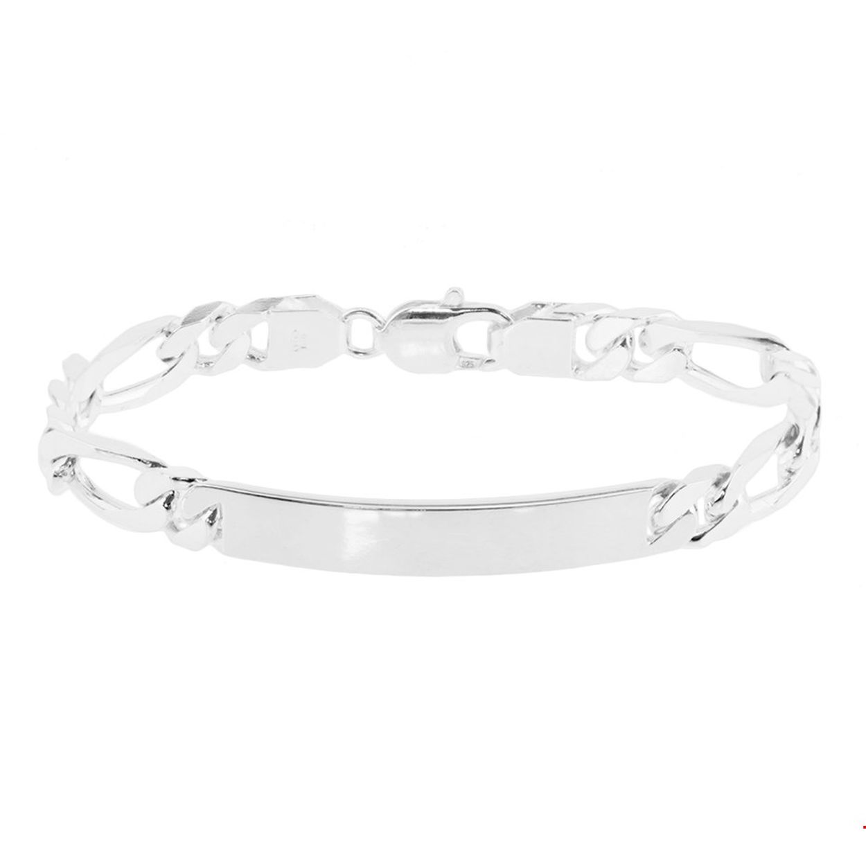 Beschrijving: Zilveren graveerarmband. De lengte bedraagt 20cm en de breedte van de graveerplaat bedraagt 7.6mm. 
Verpakt per: 1
Doelgroep: unisex
Breedte: 7.6 mm
Langste lengte: 20 cm