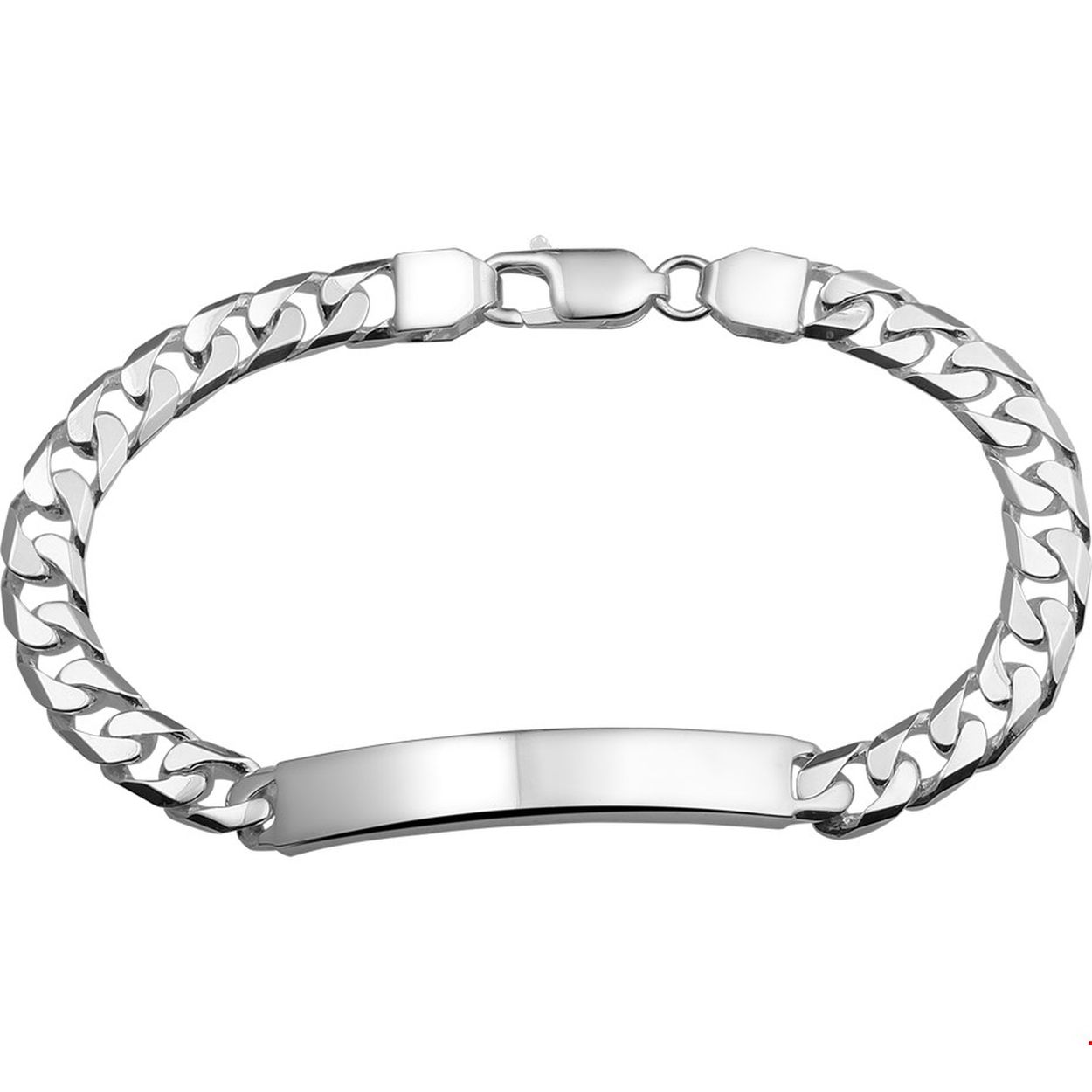 Beschrijving: Zilveren graveerarmband. De lengte bedraagt 21cm en de breedte van de graveerplaat bedraagt 6.3mm. 
Doelgroep: unisex
Breedte: 6 mm
Langste lengte: 21 cm