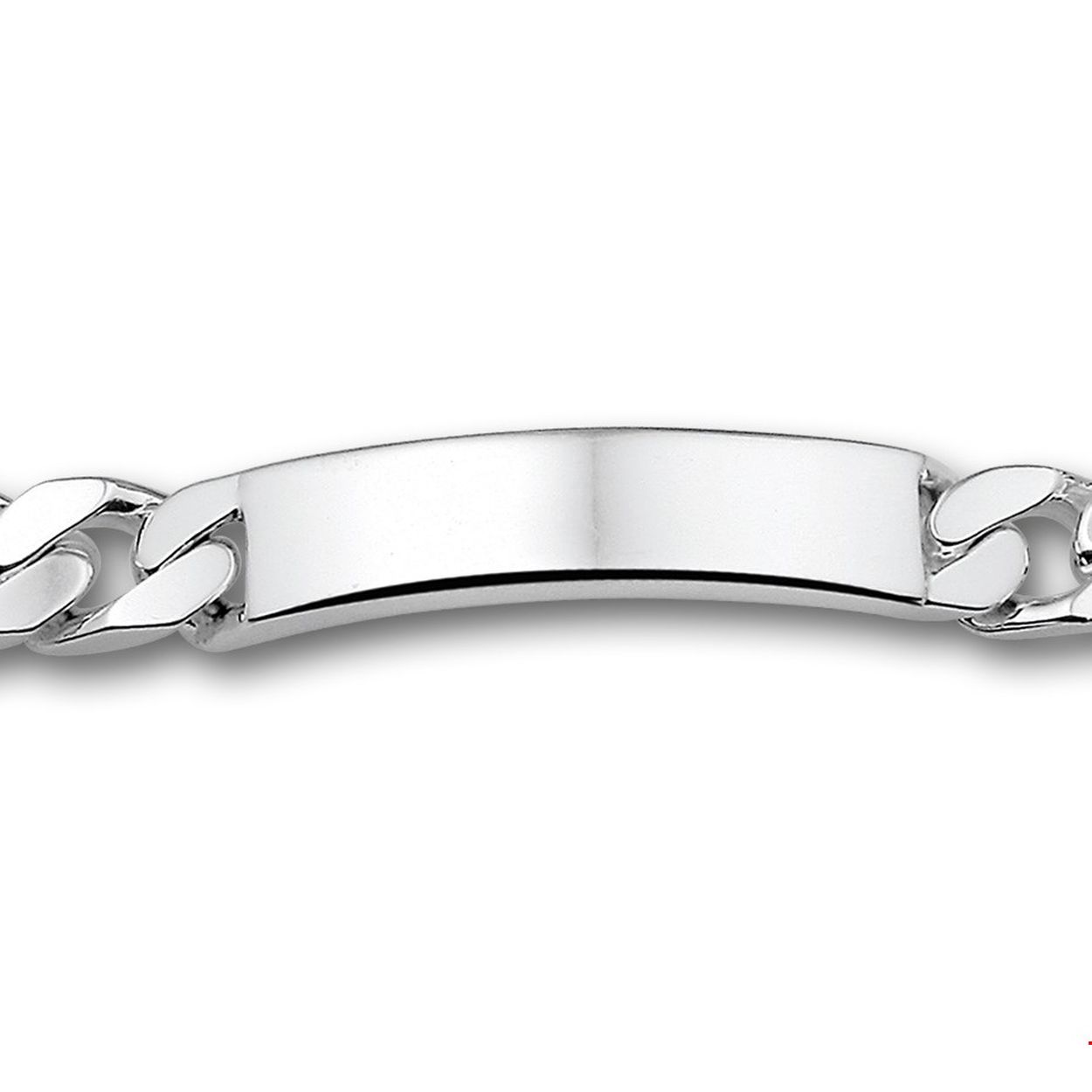 Zilveren graveerarmband. De lengte bedraagt 21cm en de breedte van de graveerplaat bedraagt 10mm. 
Doelgroep: unisex
Breedte: 10 mm
Langste lengte: 21 mm
