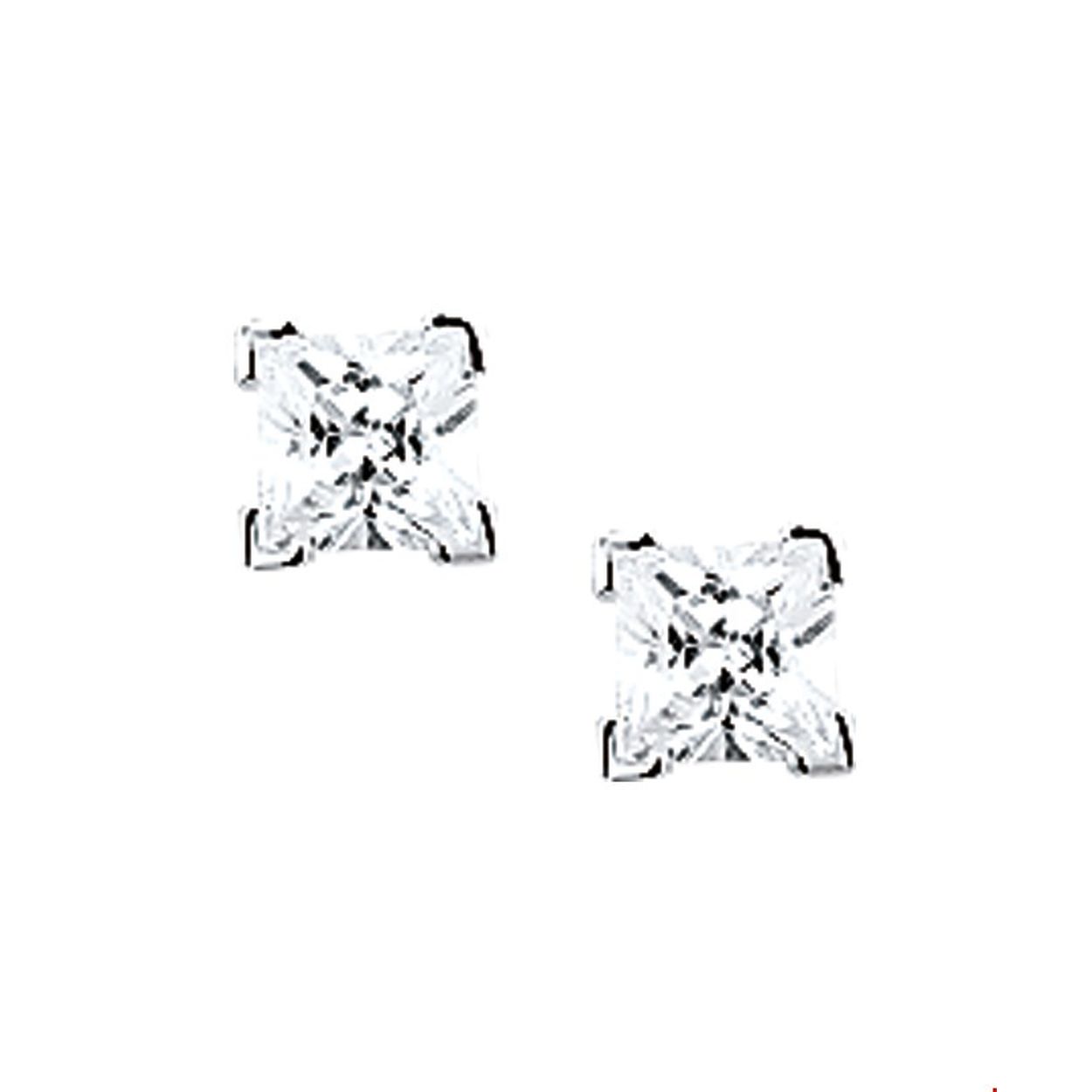 Zilveren oorknoppen met zirkonia.

Gender: dames
Zetting: solitaire (chatonzetting)