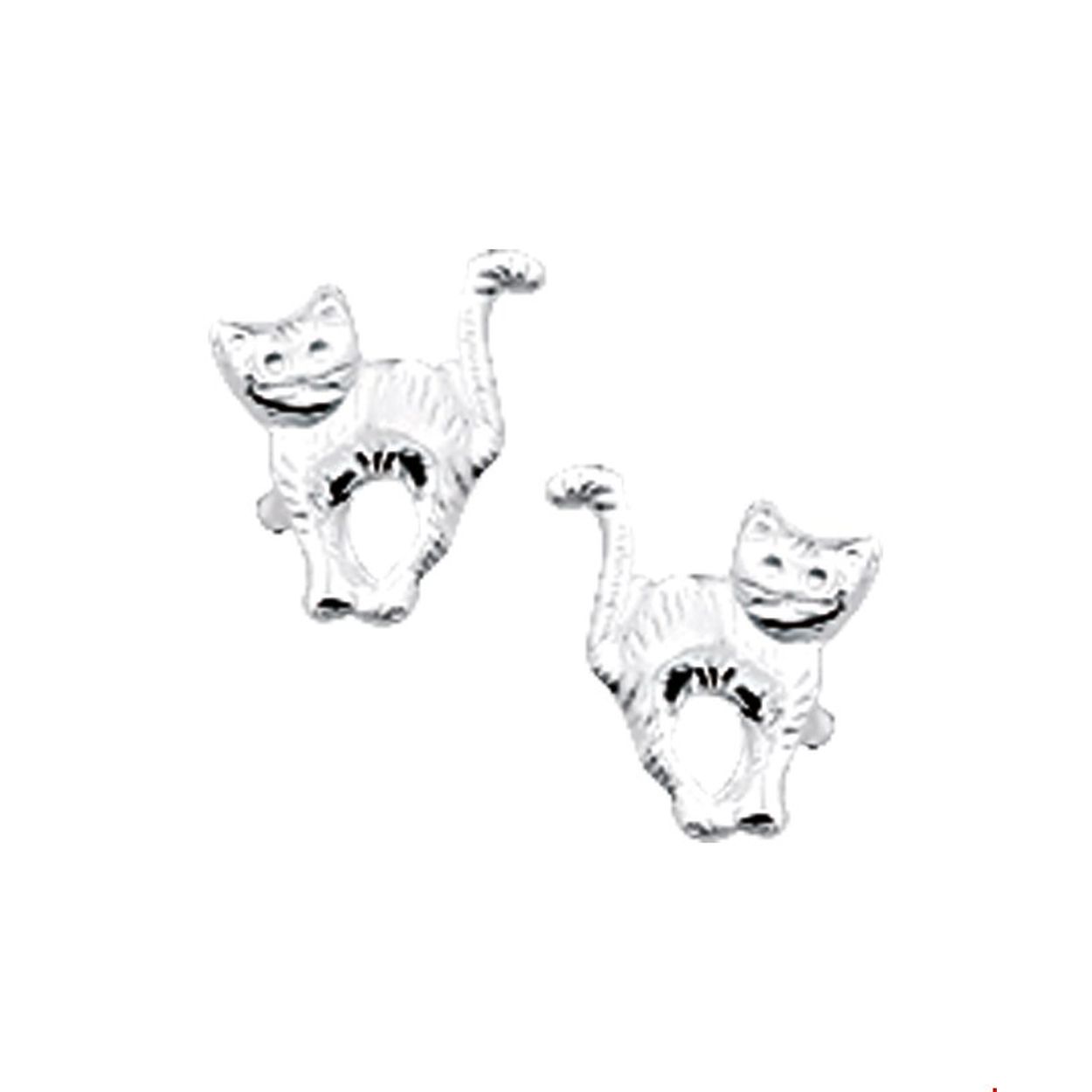 Beschrijving: Zilveren oorknoppen met een kat.
Doelgroep: kinderen
Breedte: 6.5 mm
Hoogte: 7 mm