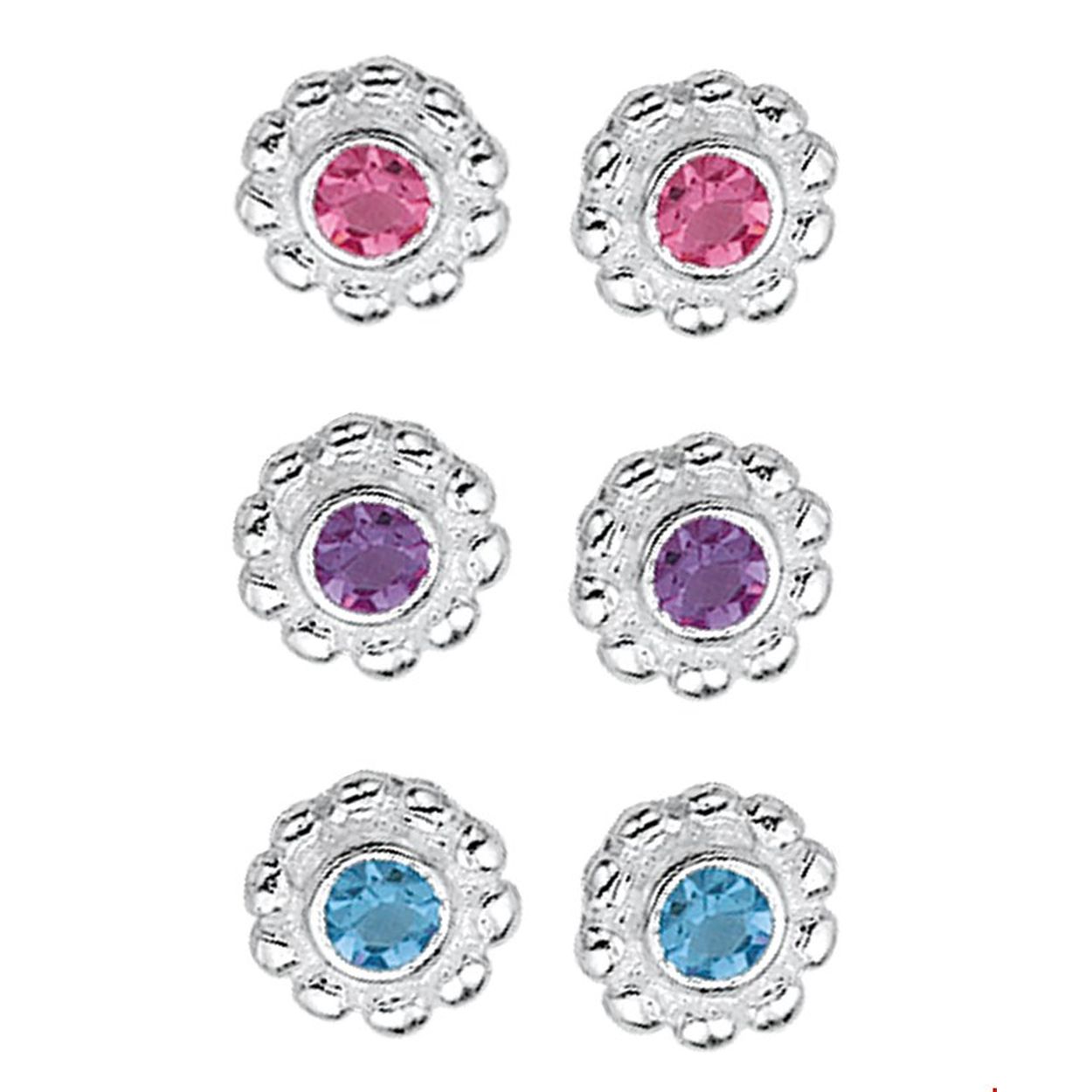 Assortiment van zilveren oorknoppen met strass.
Doelgroep: kinderen