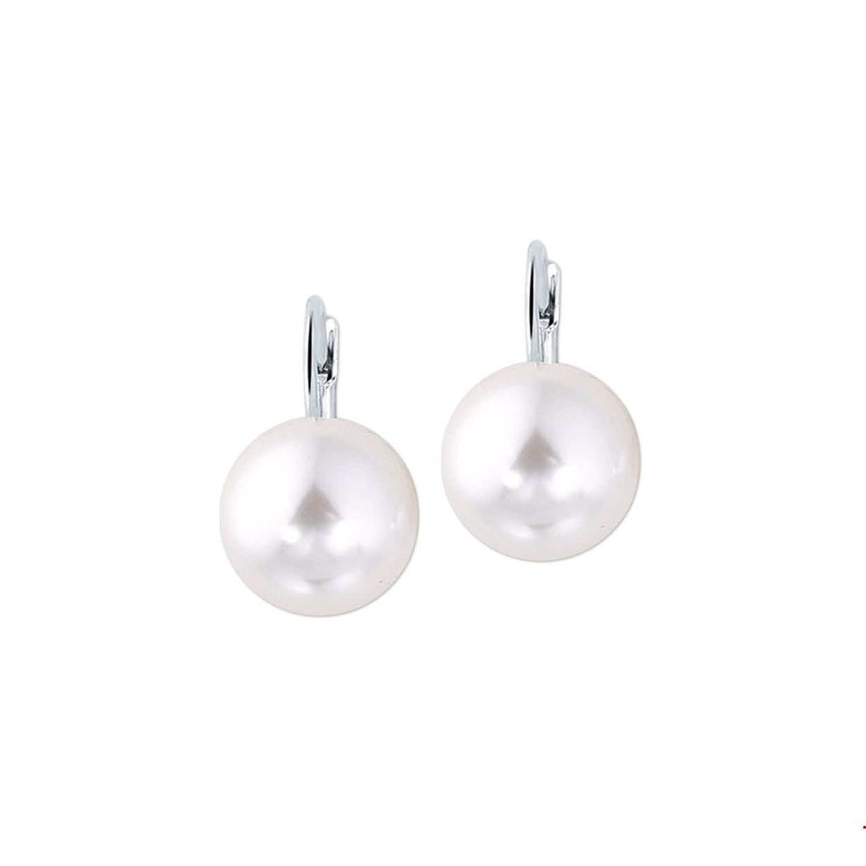 Beschrijving: Zilveren oorhangers met een witte imitatieparel. 
Uniekenummer serie: 25949
Verpakt per: 1
Doelgroep: dames