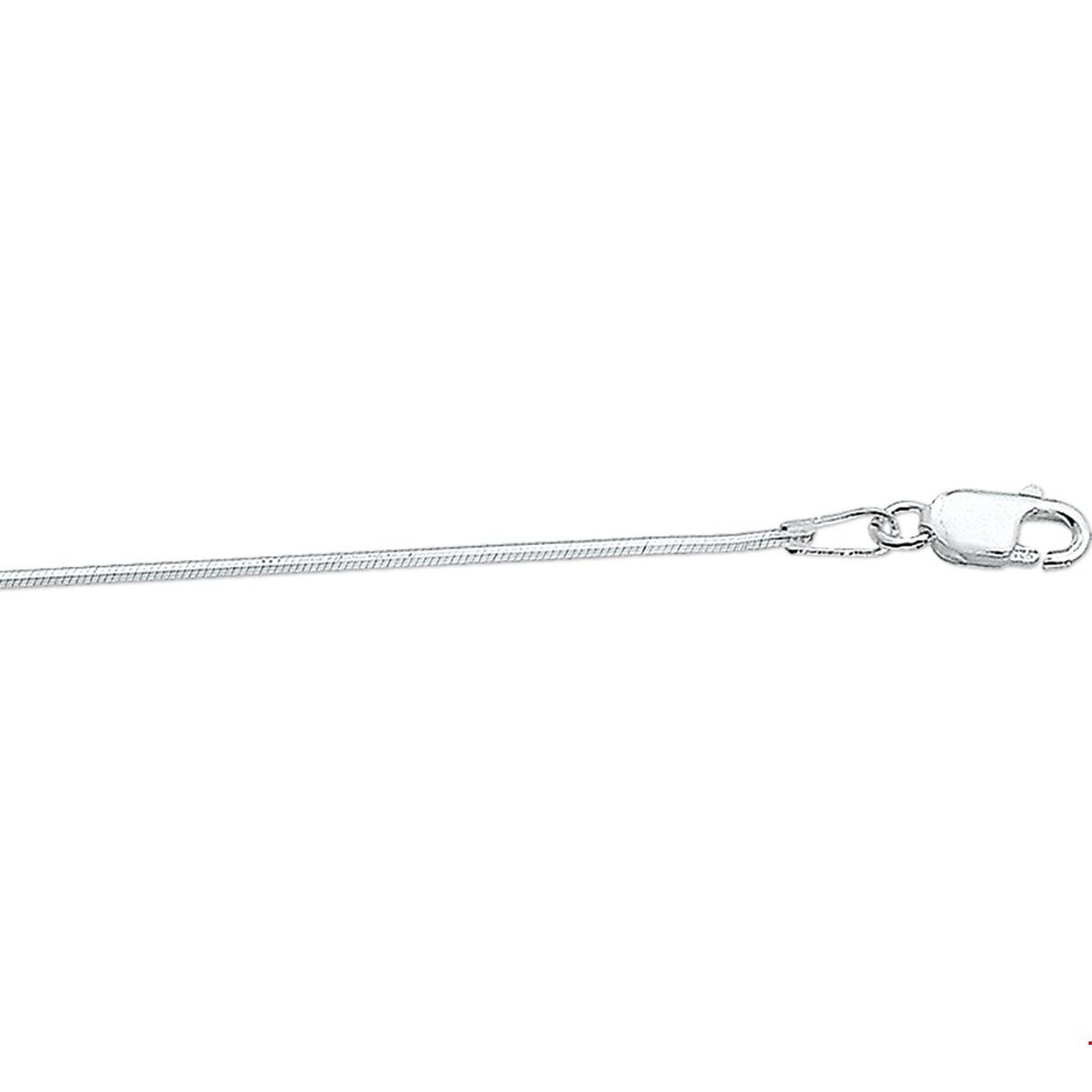 Zilveren slangen collier.

Gender: dames
Breedte: 1 mm
Langste lengte: 50 mm