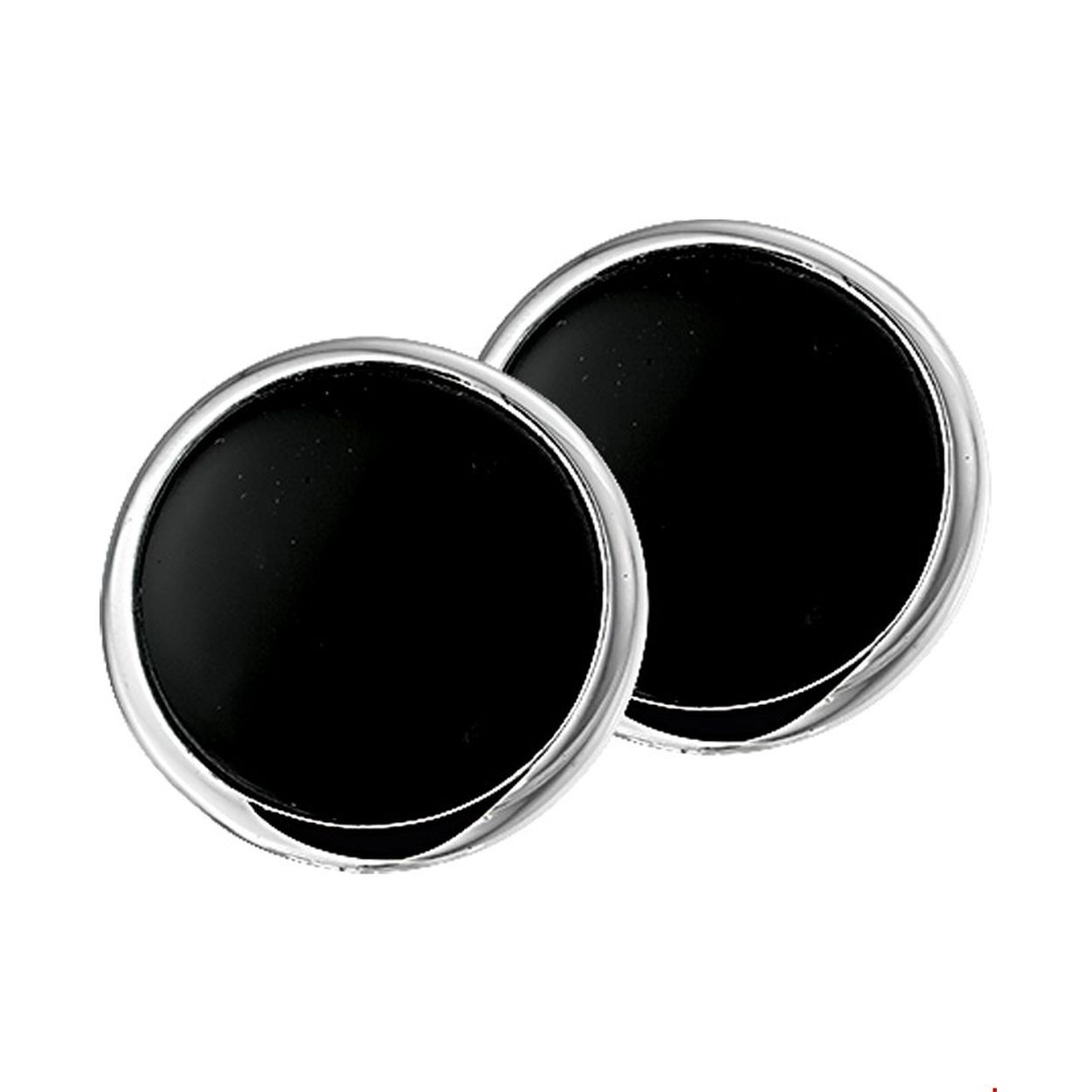 Zilveren oorclips met onyx.