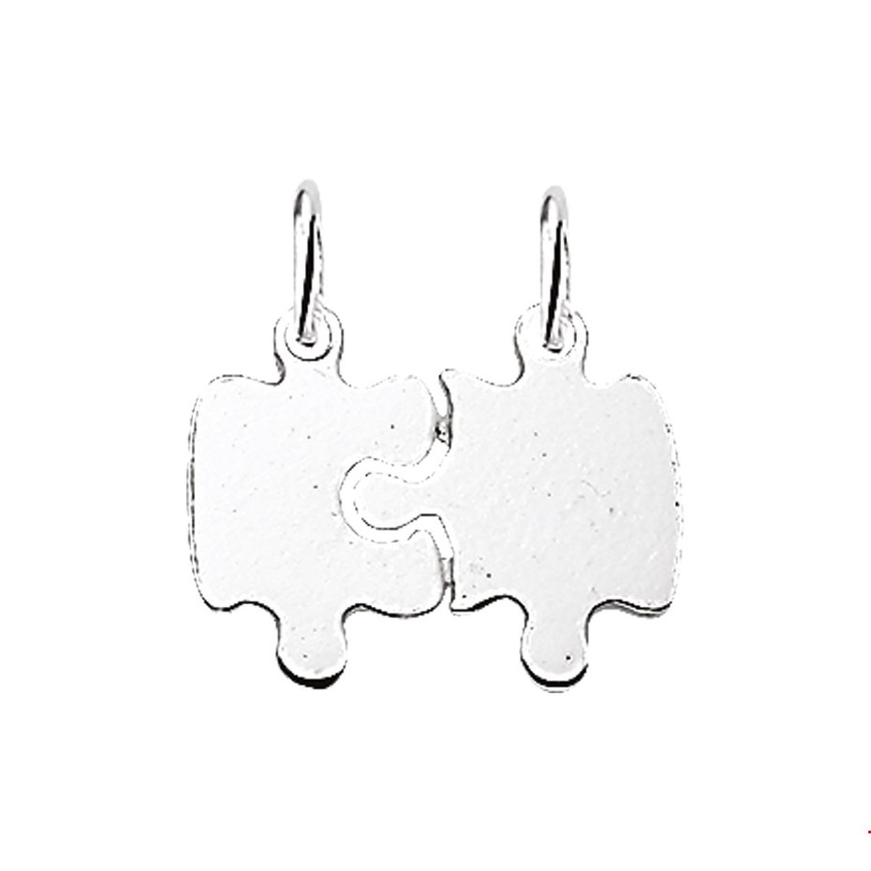 Beschrijving: Zilveren breekplaatje met puzzelstukken. 
Doelgroep: unisex
Breedte: 19.5 mm
Hoogte: 15.5 mm