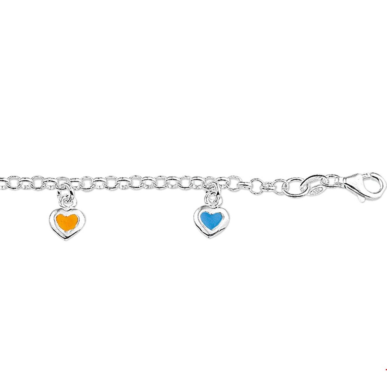 Beschrijving: Zilveren armband met hartjes. 
Doelgroep: kinderen
Langste lengte: 15 mm