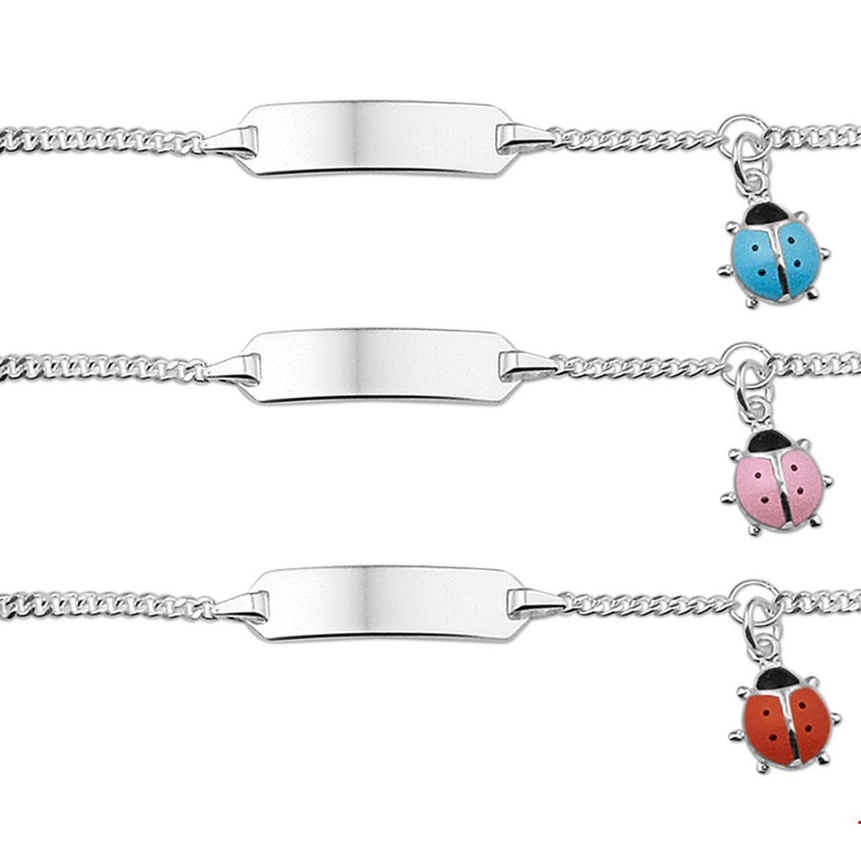 Beschrijving: Assortiment van zilveren graveerarmbanden met een lieveheersbeestje. De lengte bedraagt 9cm met 2cm extensie. De breedte van de graveerplaat bedraagt 5.5mm.
Uniekenummer serie: 29081
Doelgroep: kinderen
Breedte: 5.5 mm
Kortste lengte: 9 mm
Langste lengte: 11 mm