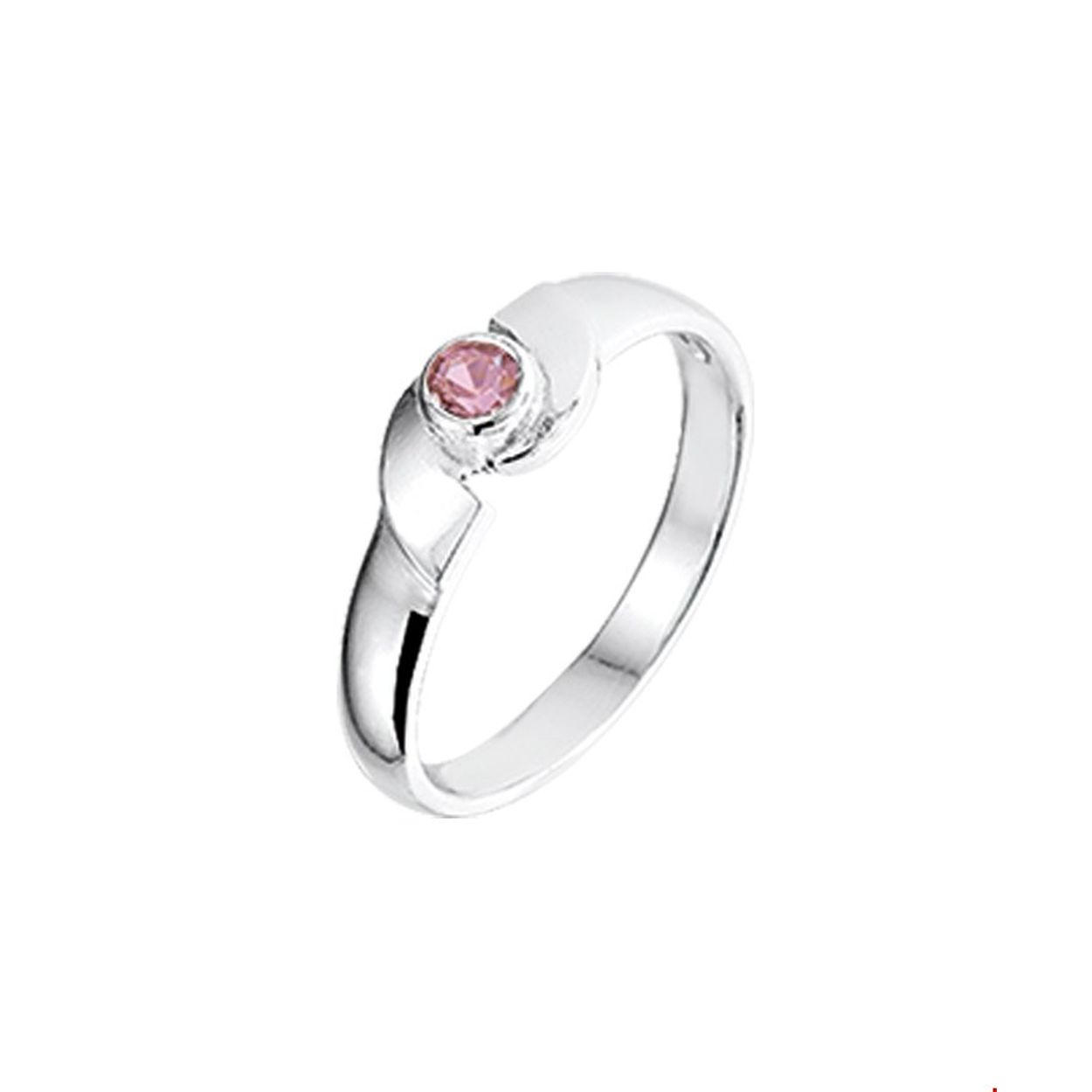 Zilveren ring met zirkonia roze