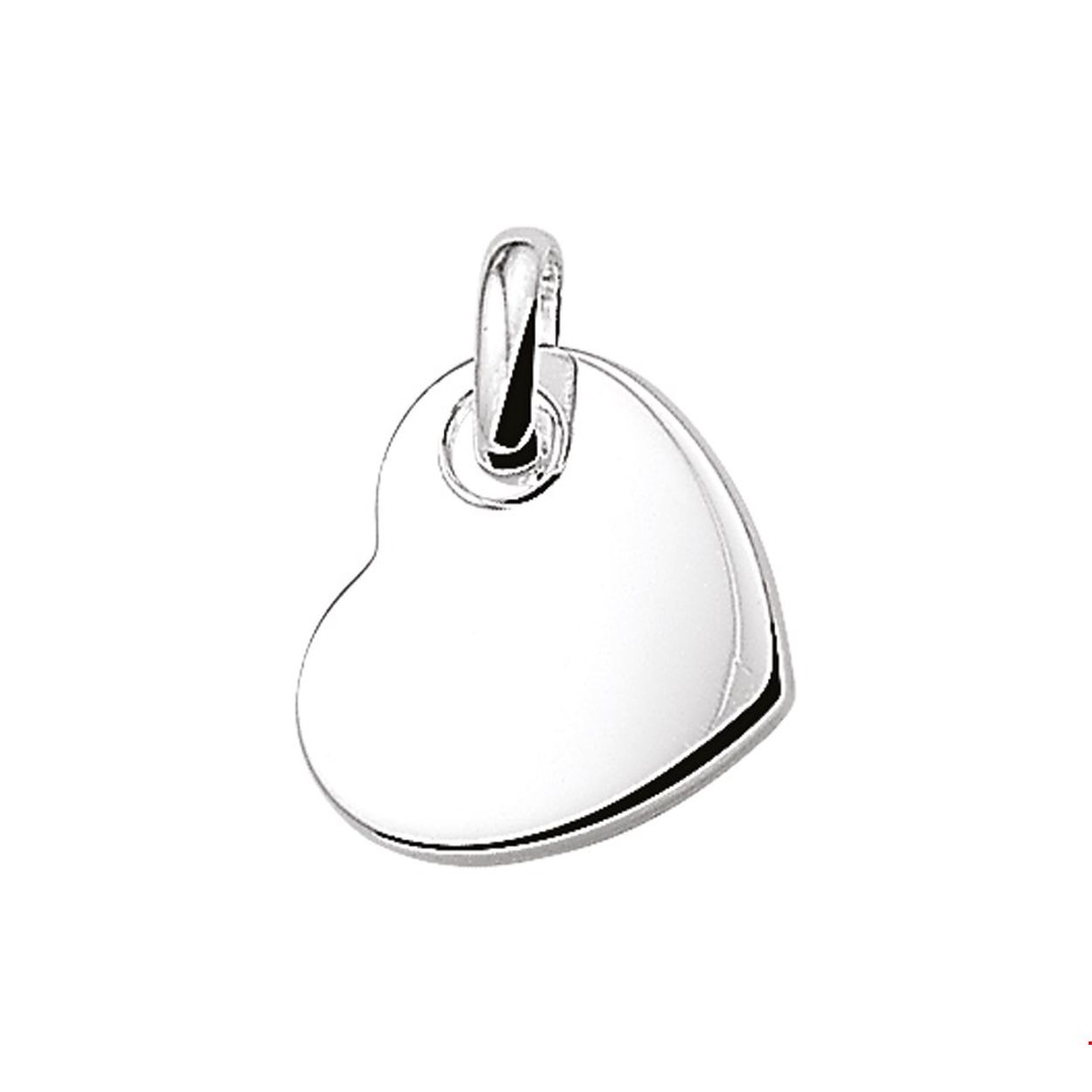 Zilveren hanger met een hart. 
Breedte: 20 mm
Hoogte: 17.5 mm