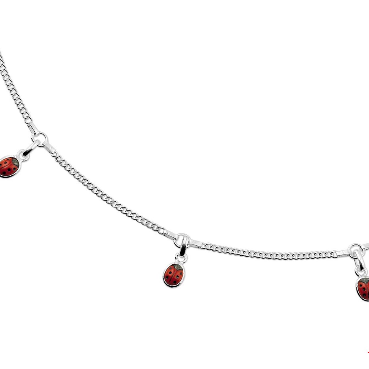 Beschrijving: Zilveren collier met lieveheersbeestjes. De lengte van het collier bedraagt 36cm met 2cm extensie.
Verpakt per: 1
Doelgroep: kinderen
Kortste lengte: 36 mm
Langste lengte: 38 mm