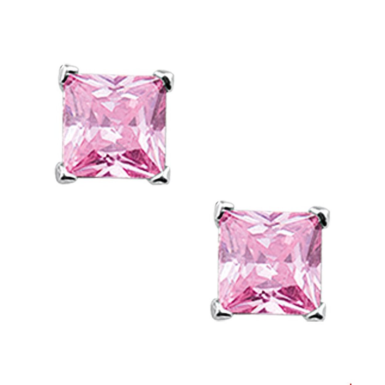 Beschrijving: Zilveren oorknoppen met roze zirkonia. 
Doelgroep: dames