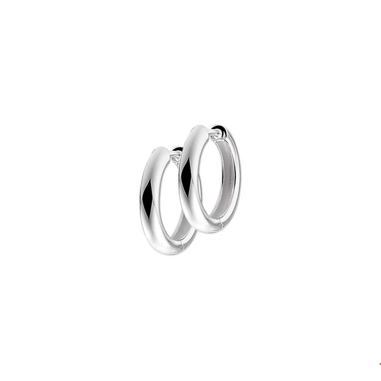 Zilveren klapcreolen met een halfronde buis en een poli afwerking.

Gender: dames
Breedte: 3 mm