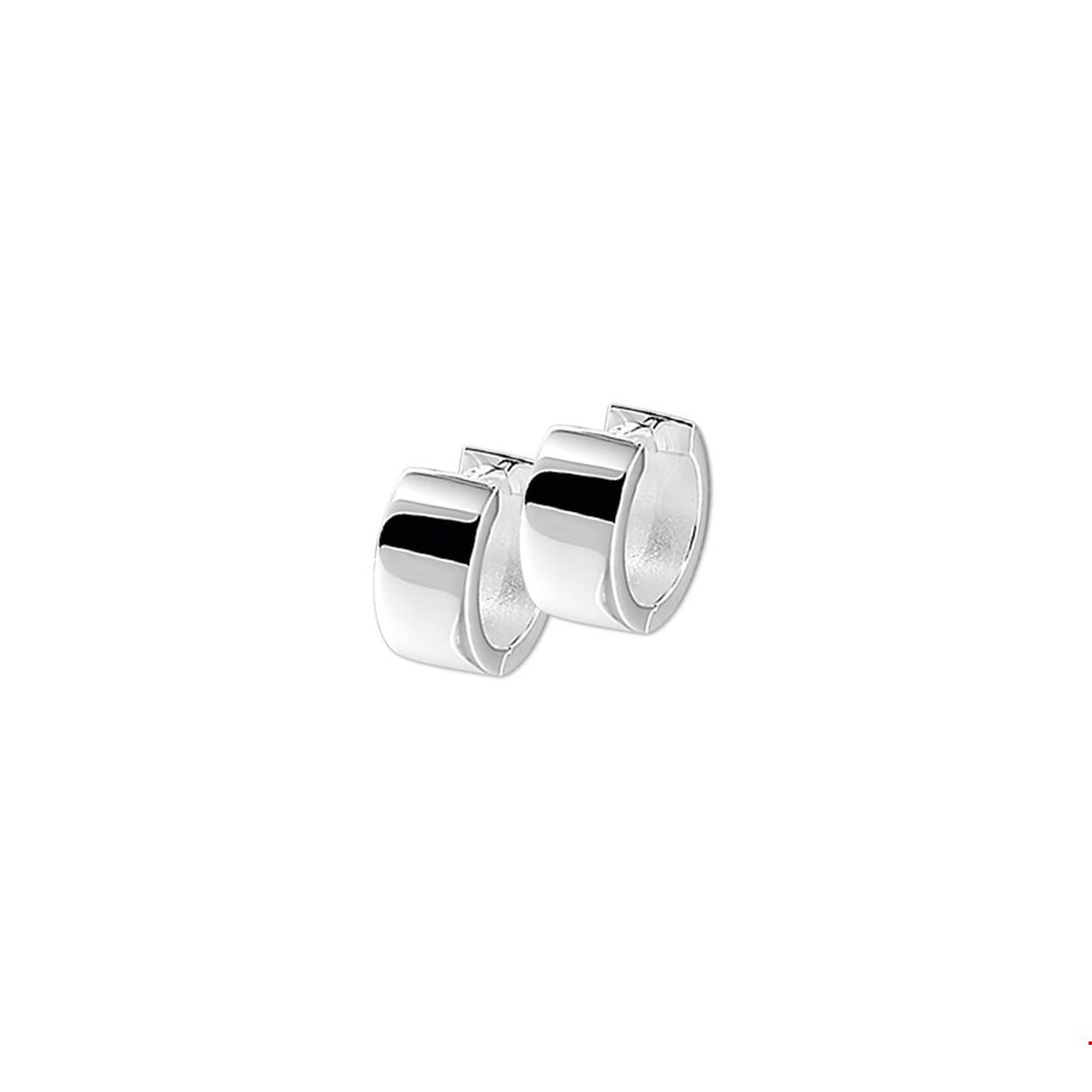 Zilveren klapcreolen met een vlakke buis en een poli afwerking.

Gender: dames
Breedte: 6 mm