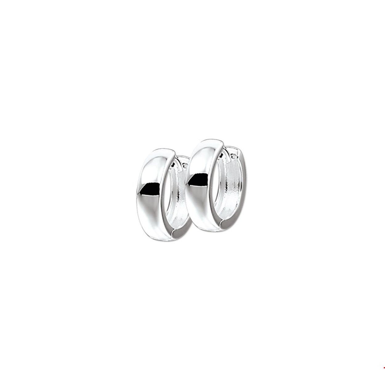 Zilveren klapcreolen met een bolle buis en een poli afwerking.

Gender: dames
Breedte: 4 mm