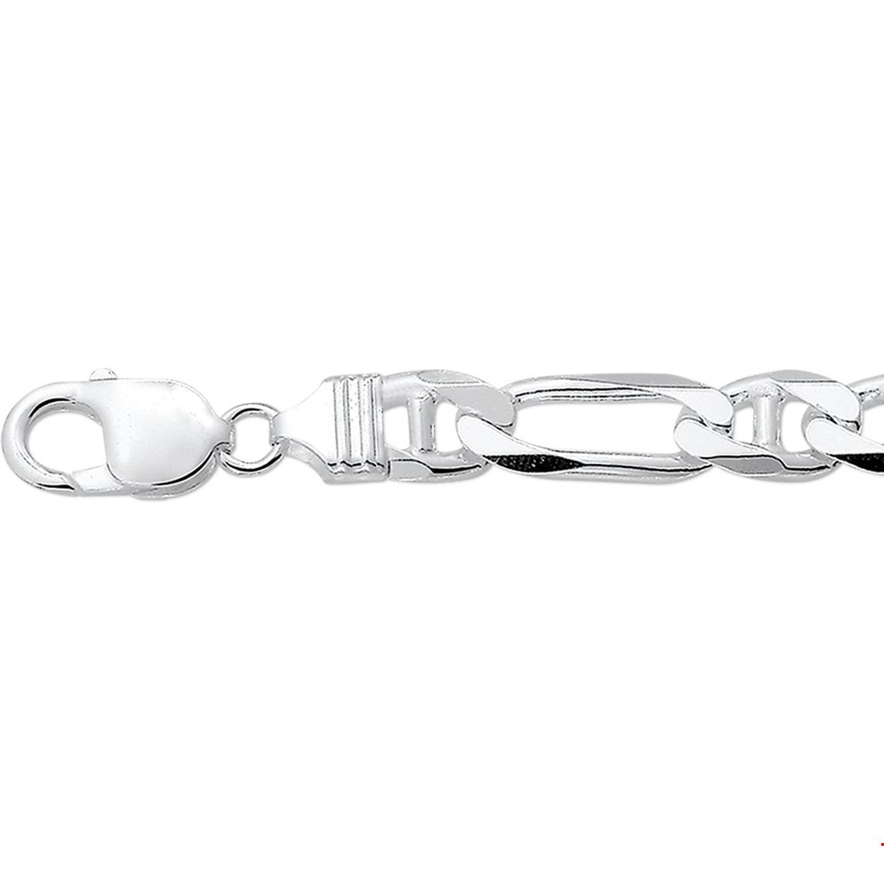 Zilveren armband met anker schakel.

Gender: heren
Breedte: 9 mm
Langste lengte: 22 mm