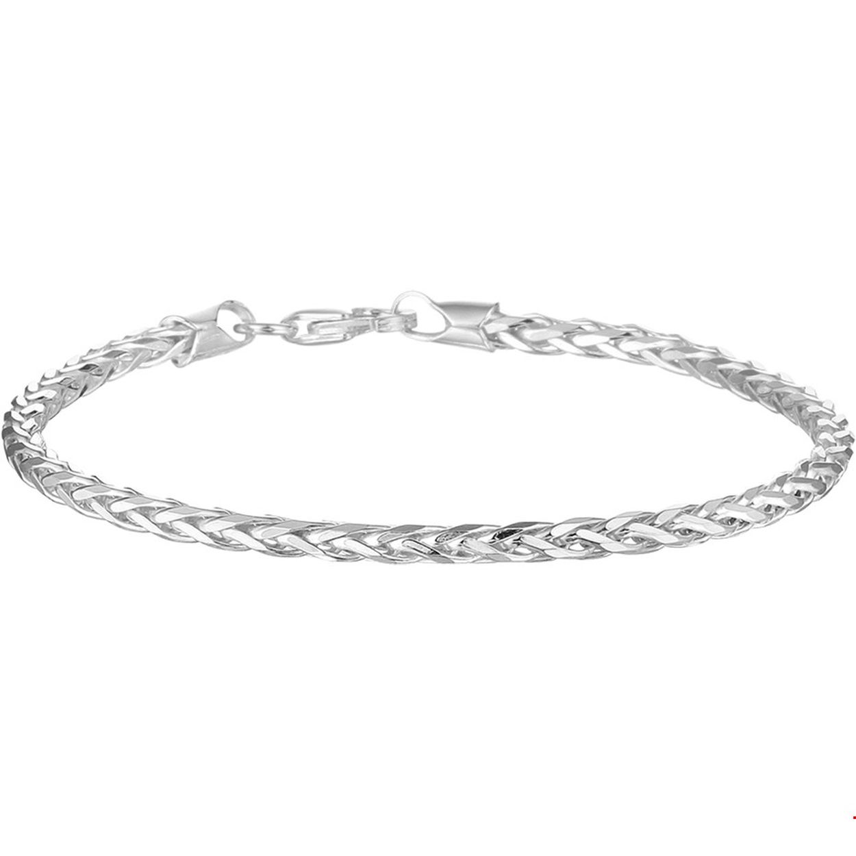 Zilveren armband met vossestaart schakel. 
Breedte: 3 mm
Langste lengte: 19 mm