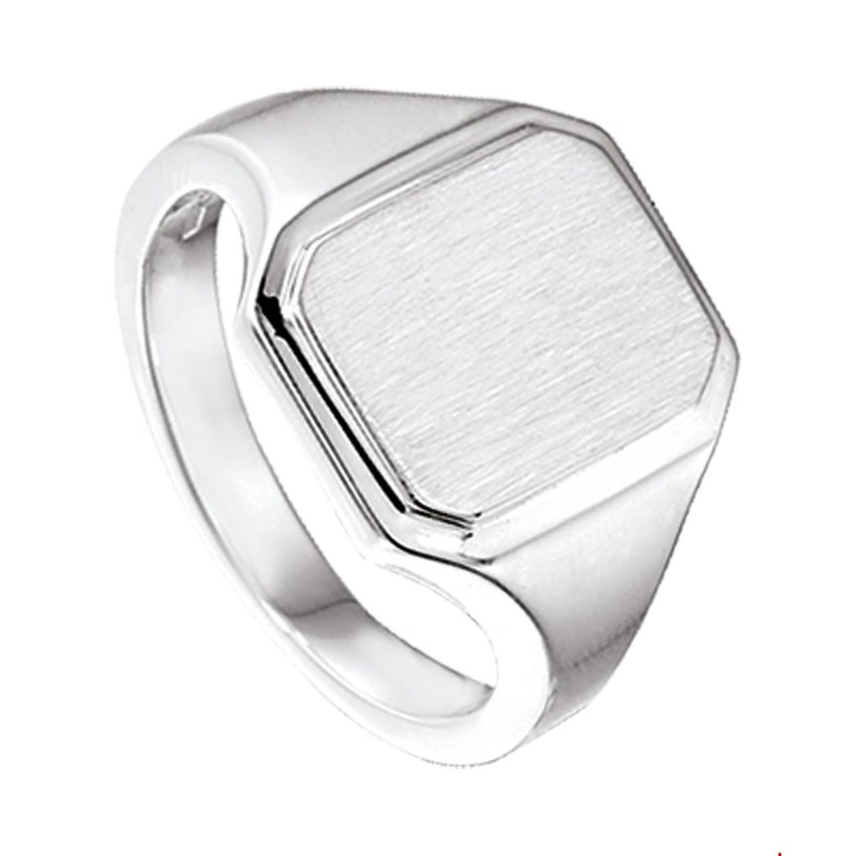 Zilveren heren ring met een poli/matte afwerking.