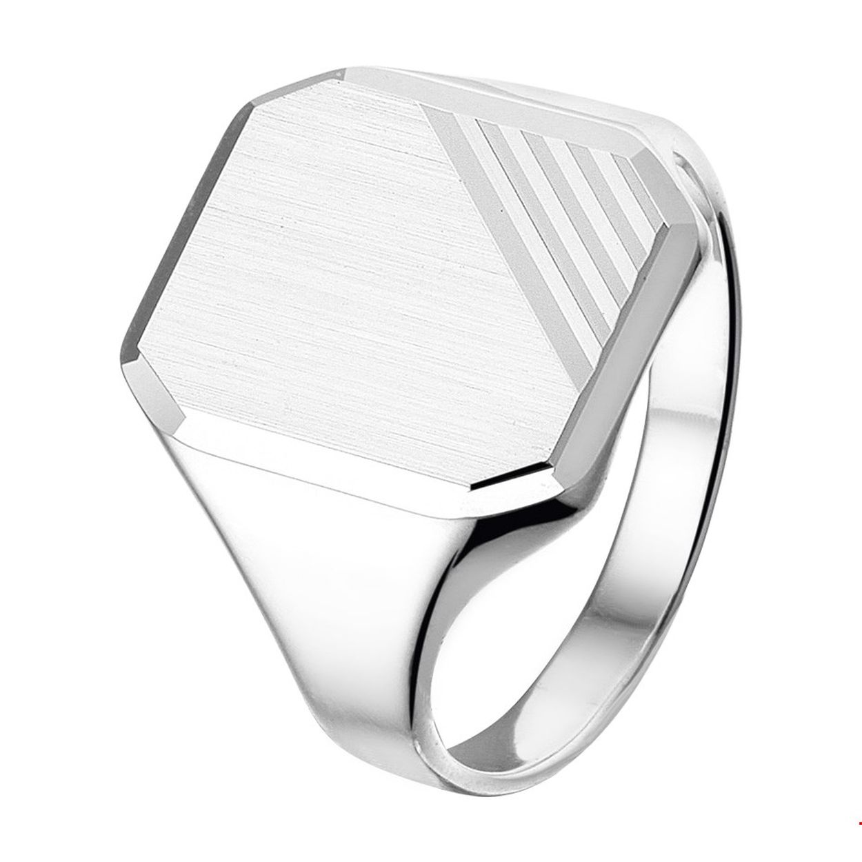Beschrijving: Zilveren graveerring met een matte en gediamanteerde afwerking. 
Uniekenummer serie: 26366
Verpakt per: 1
Doelgroep: heren
Ringmaat: 19.00 mm (60)
Breedte: 13.5 mm
Hoogte: 17 mm