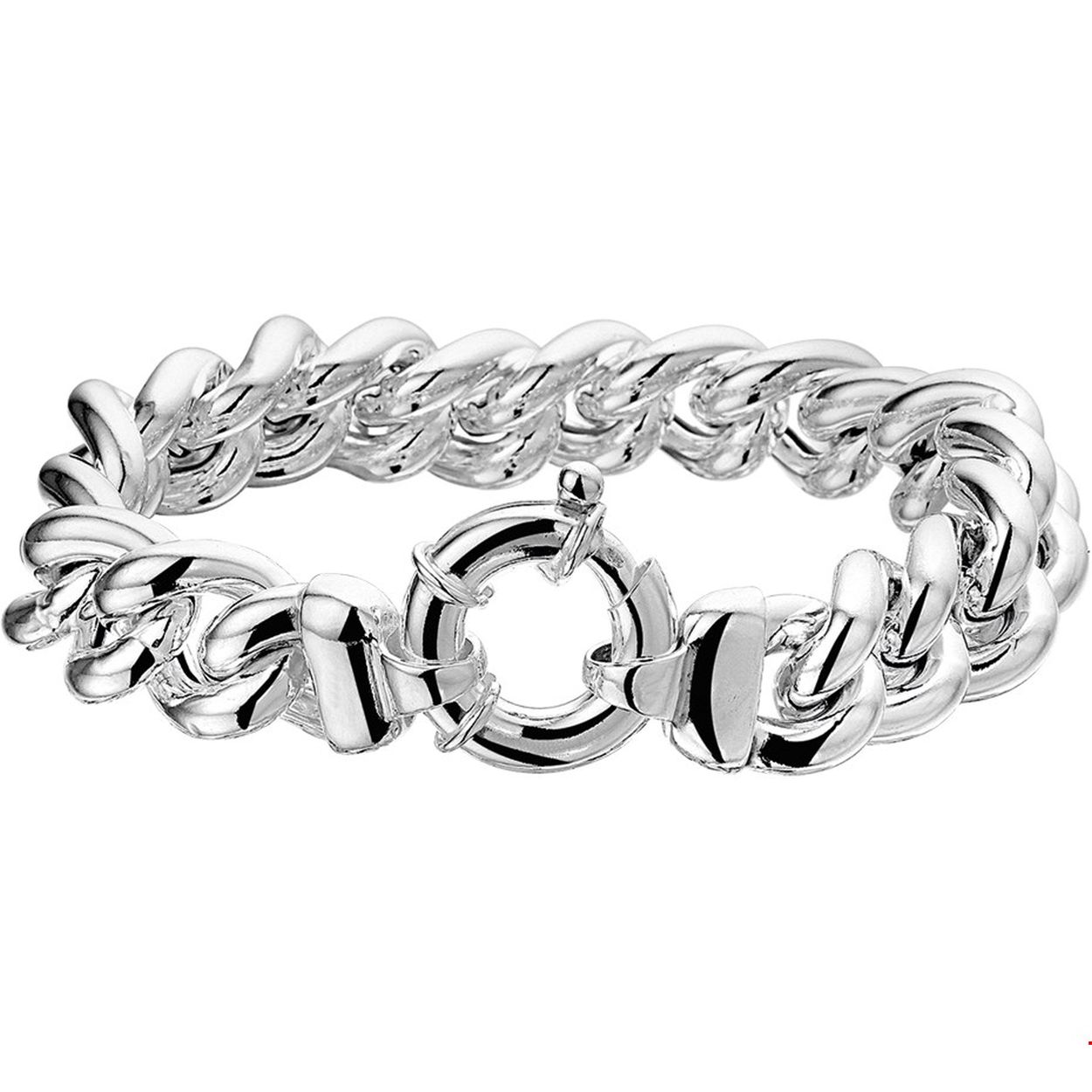 armband gourmette 14 mm 21 cm met groot springslot
De schakelbreedte is 14mm.