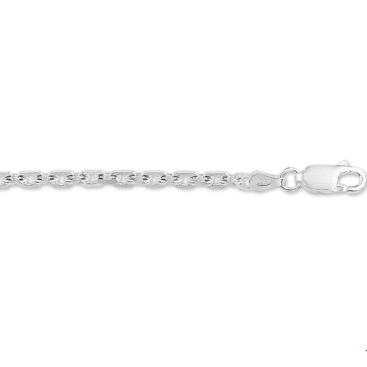 Zilveren collier met een anker schakel 
Breedte: 2.8 mm 
Langste lengte: 50 cm