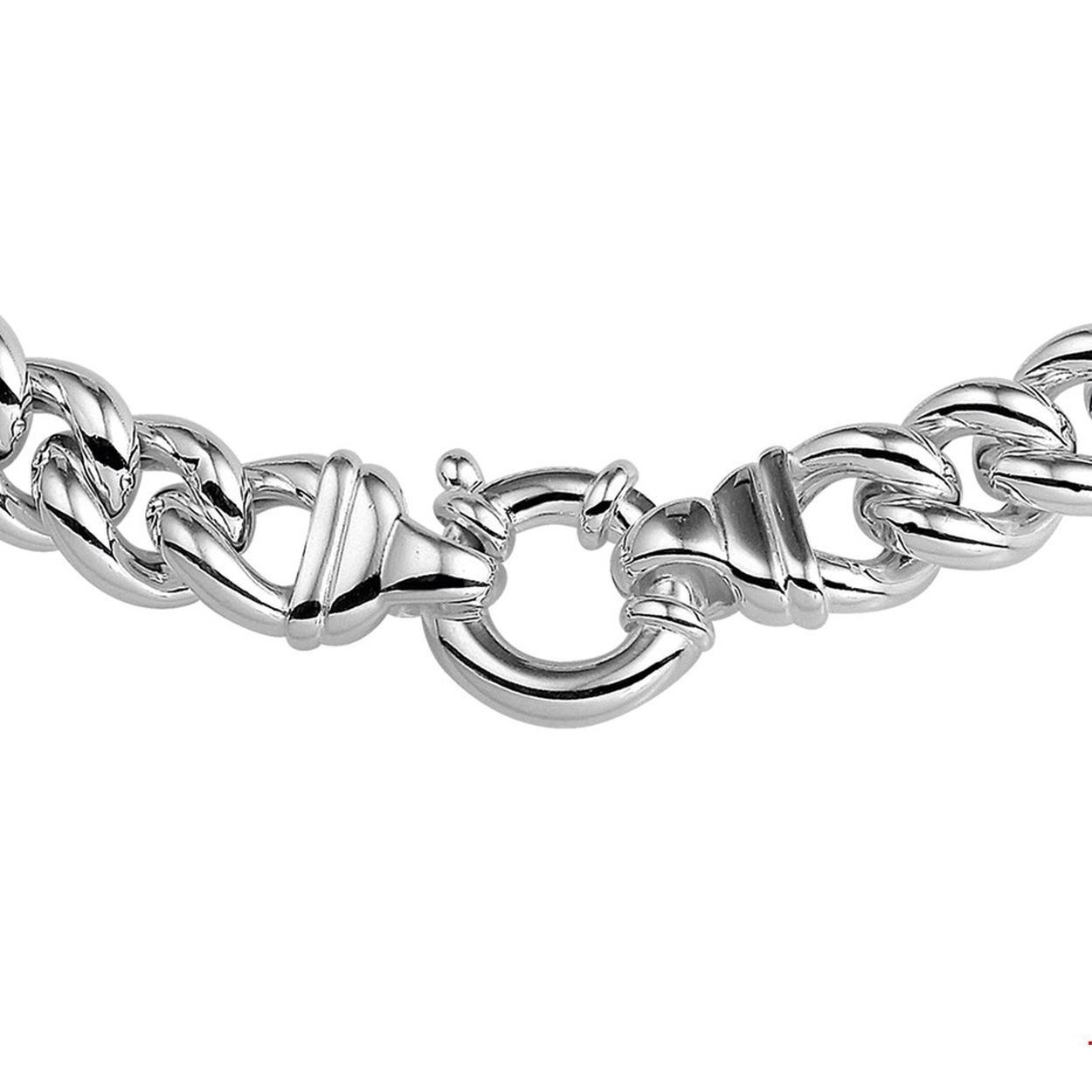 Zilveren collier met gourmette schakel. De schakelbreedte is 11mm.