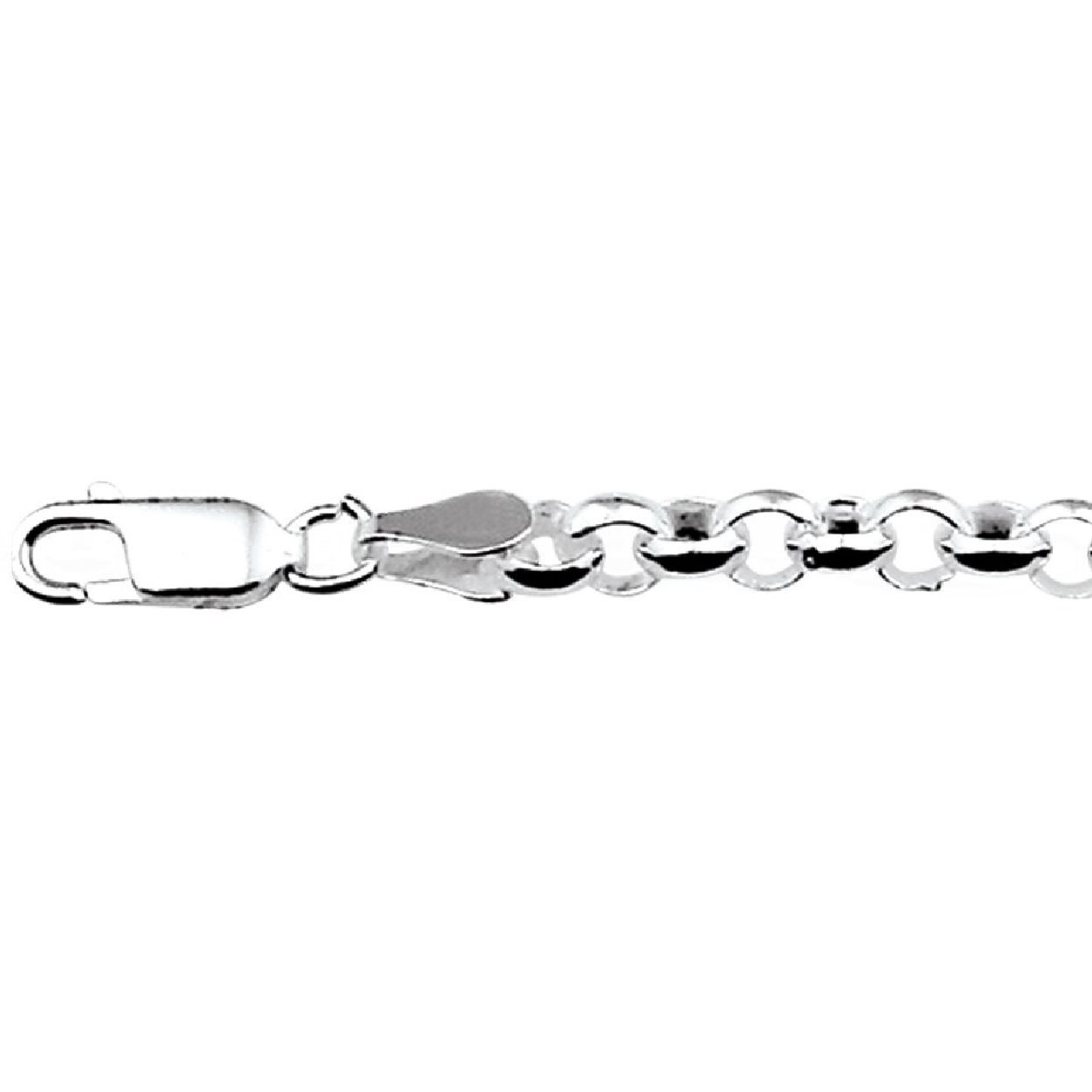 Zilveren lengte artikel met jasseron schakel. De schakelbreedte is 4.5mm.
