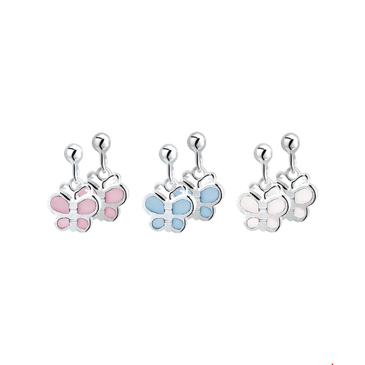 Beschrijving: Assortiment van zilveren oorhangers met vlindertjes van parelmoer.
Doelgroep: kinderen
Breedte: 8 mm
Hoogte: 8 mm