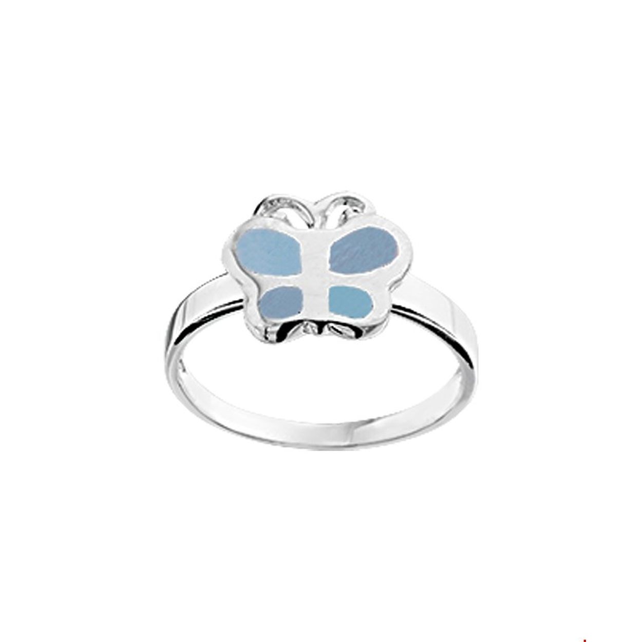 Zilveren kinderring blauwe emaille vlinder
Breedte: 7.5 mm