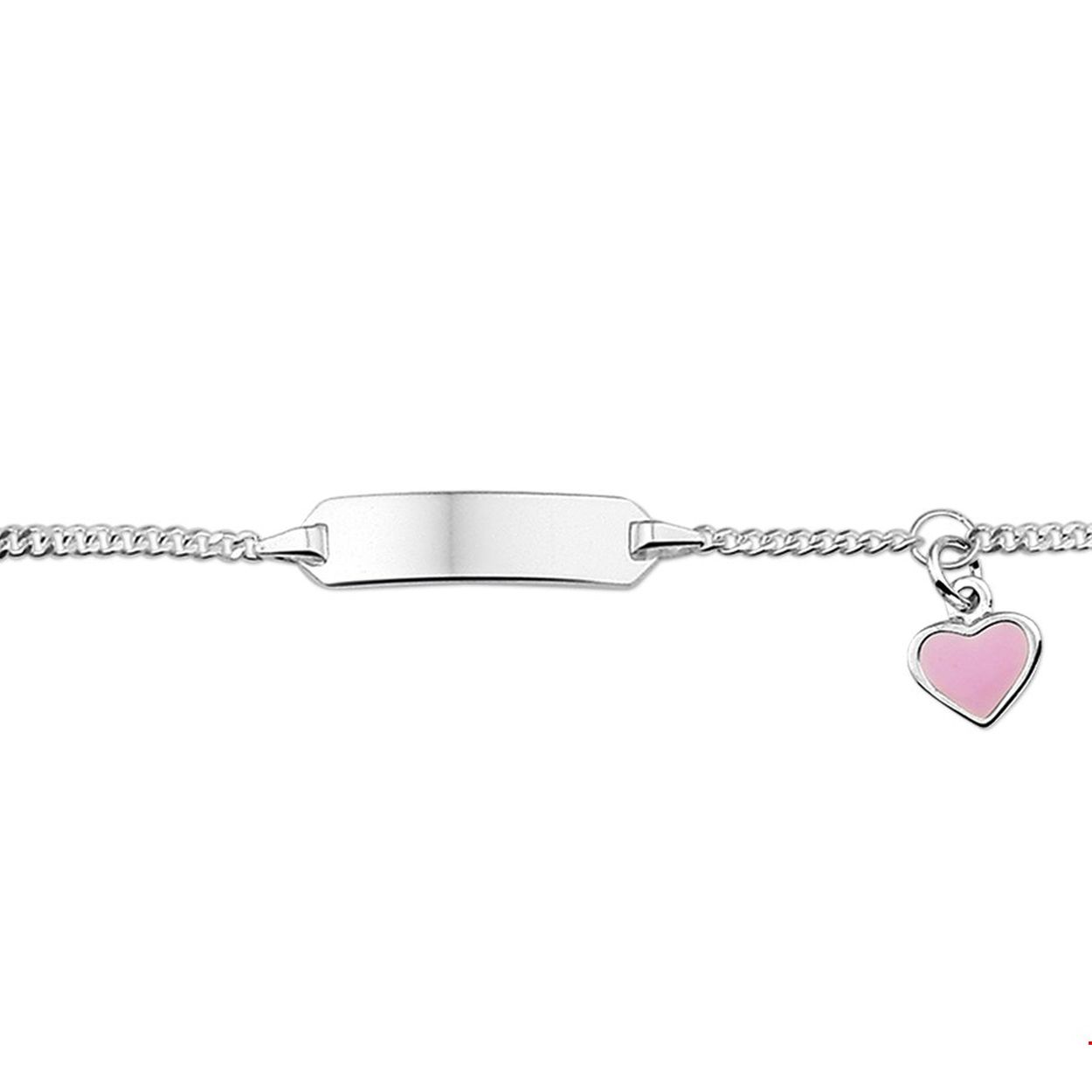 Beschrijving: Zilveren graveerarmband met een hartje van roze emaille. De lengte bedraagt 11cm met 2cm extensie. De breedte van de graveerplaat bedraagt 5.3mm.
Uniekenummer serie: 27515
Verpakt per: 3
Doelgroep: kinderen
Breedte: 5.5 mm
Kortste lengte: 11 mm
Langste lengte: 13 mm
