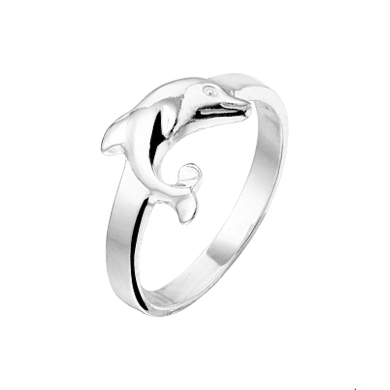 Zilveren ring Dolfijn.
Ringmaat: 15.50 mm (49)
Breedte: 9.5 mm