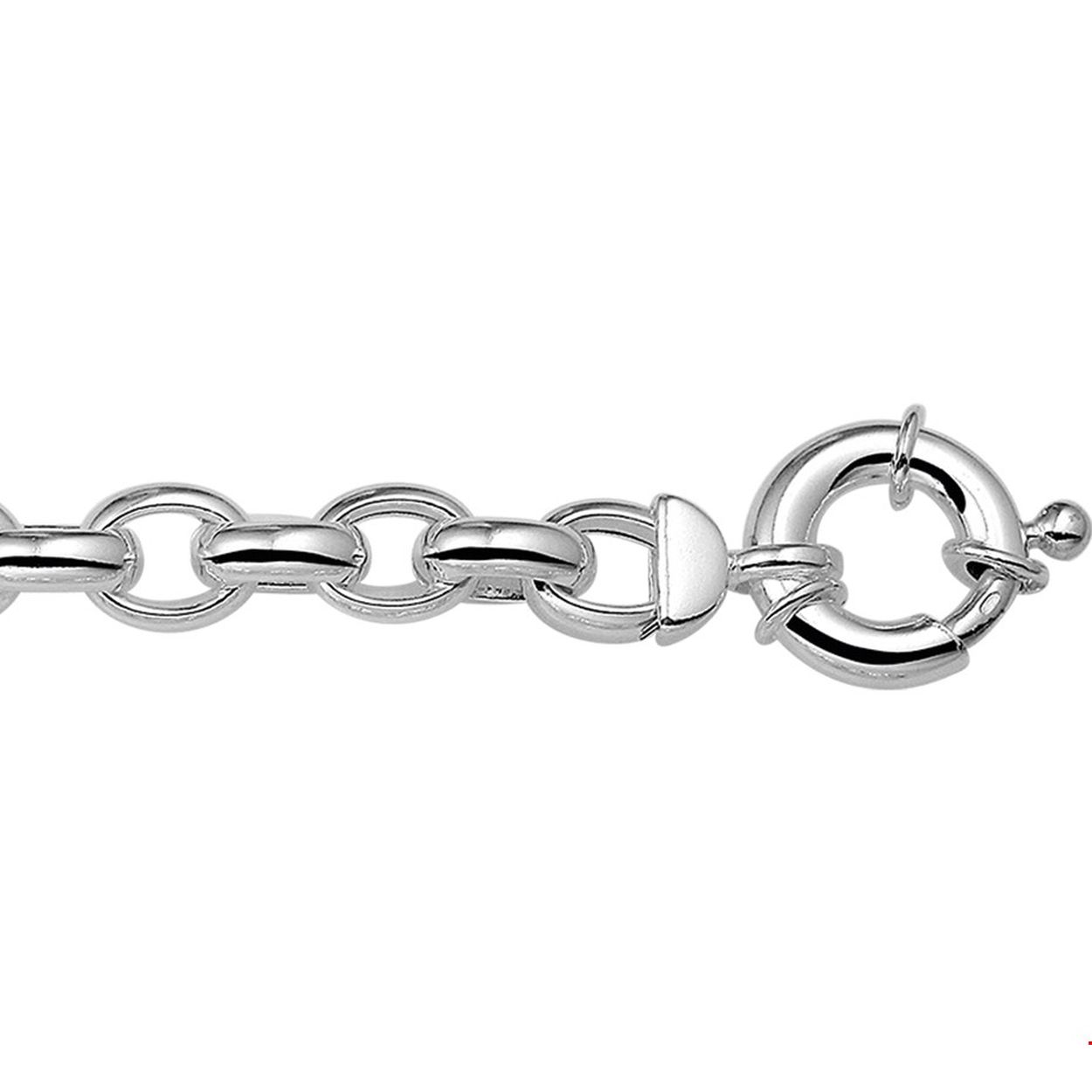 Beschrijving: Zilveren collier met jasseron schakel. 
Uniekenummer serie: 31081
Verpakt per: 1
Doelgroep: dames
Breedte: 9 mm
Langste lengte: 50 mm
