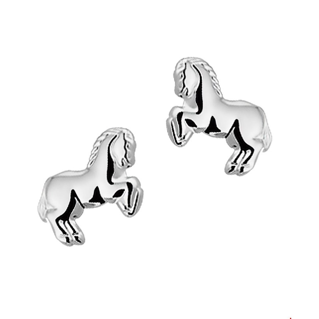 Zilveren oorknoppen met paarden.
Breedte: 8.5 mm
Hoogte: 7 mm