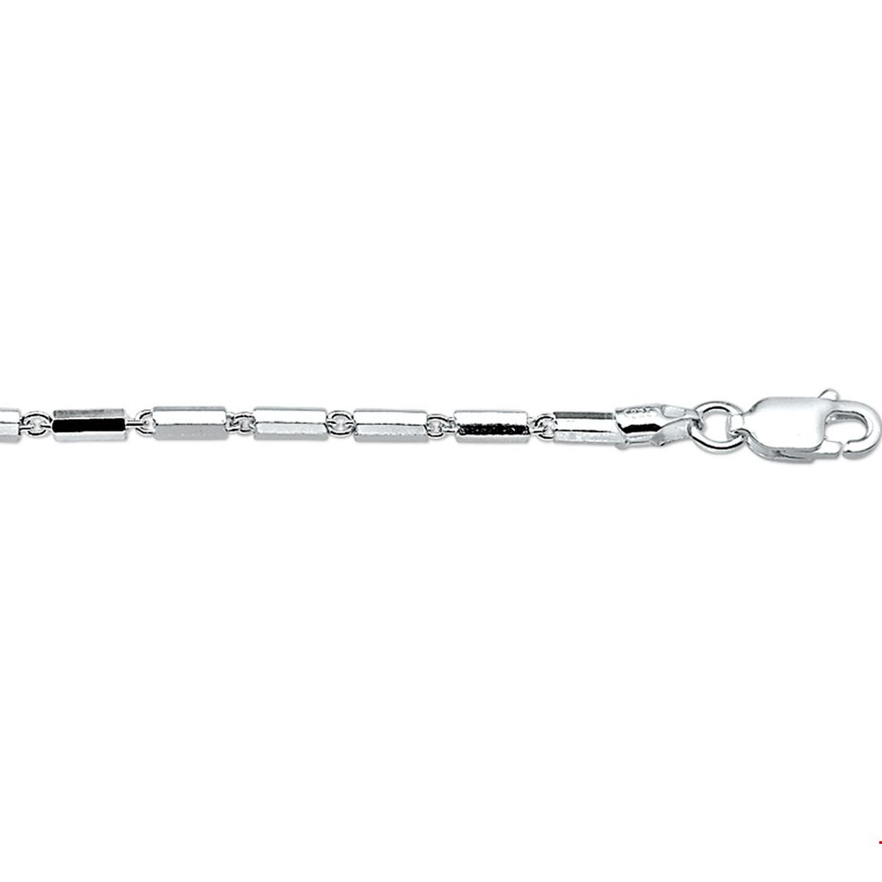Zilveren armband met buisjes.
Gender: dames
Breedte: 2 mm
Langste lengte: 18 mm
