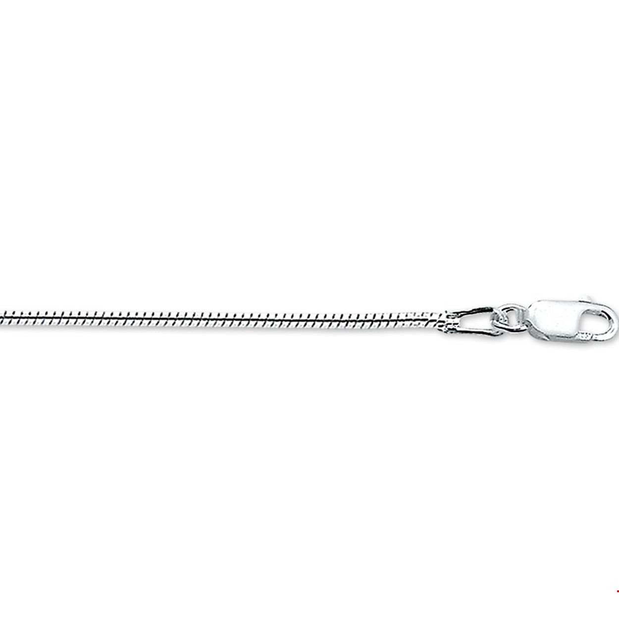 Zilver collier slang rond 42cm 1,4mm 