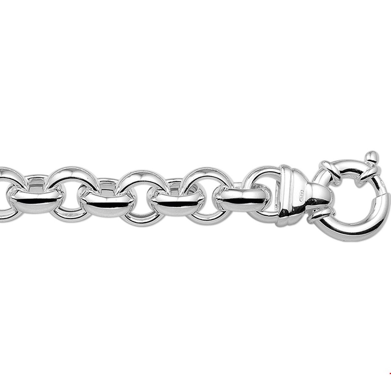Zilveren collier met jasseron schakel.

Gender: dames
Breedte: 6 mm
Langste lengte: 45 mm