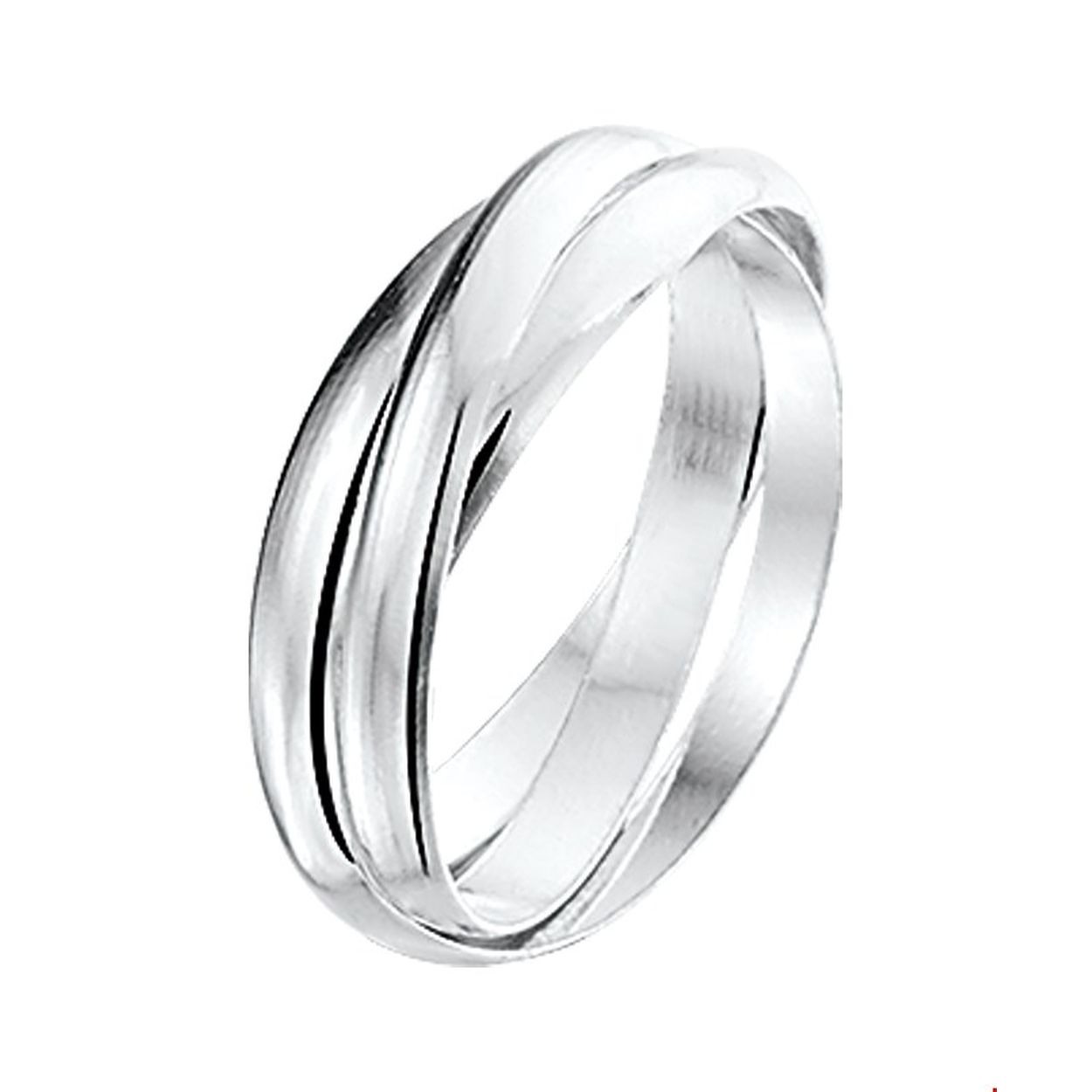 Zilveren ring bestaande uit 3 in elkaar geplaatste losse ringen.

Gender: dames
Ringmaat: 18.00 mm (57)
Breedte: 7.5 mm