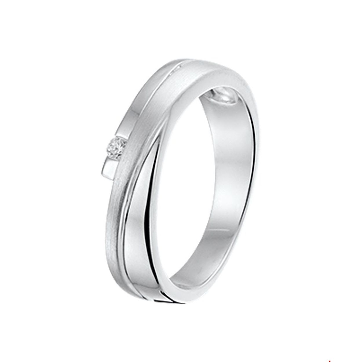 Gender: dames
Ringmaat: 17.00 mm (53)
Breedte: 5 mm
Zetting: solitaire (span zetting)