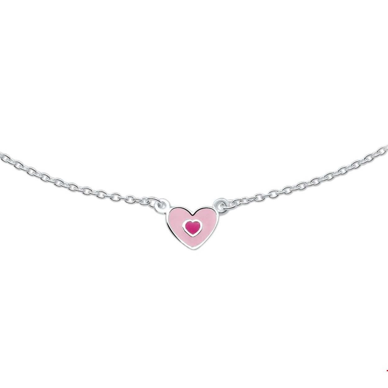 Beschrijving: Zilveren collier met een hartje van roze emaille.  De lengte bedraagt 36cm met 2cm extensie. De schakelbreedte bedraagt 1.5mm.
Verpakt per: 1
Doelgroep: kinderen
Breedte: 1.5 mm
Kortste lengte: 36 mm
Langste lengte: 38 mm