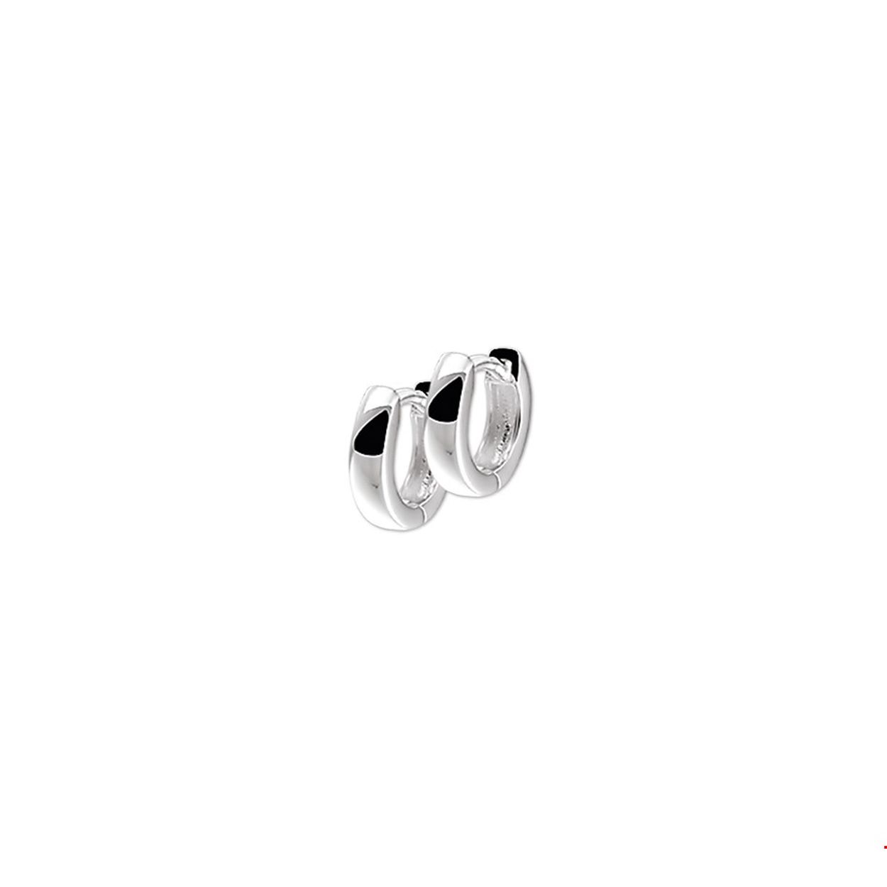 Zilveren klapcreolen met een bolle buis en een poli afwerking.

Gender: dames
Breedte: 2.5 mm