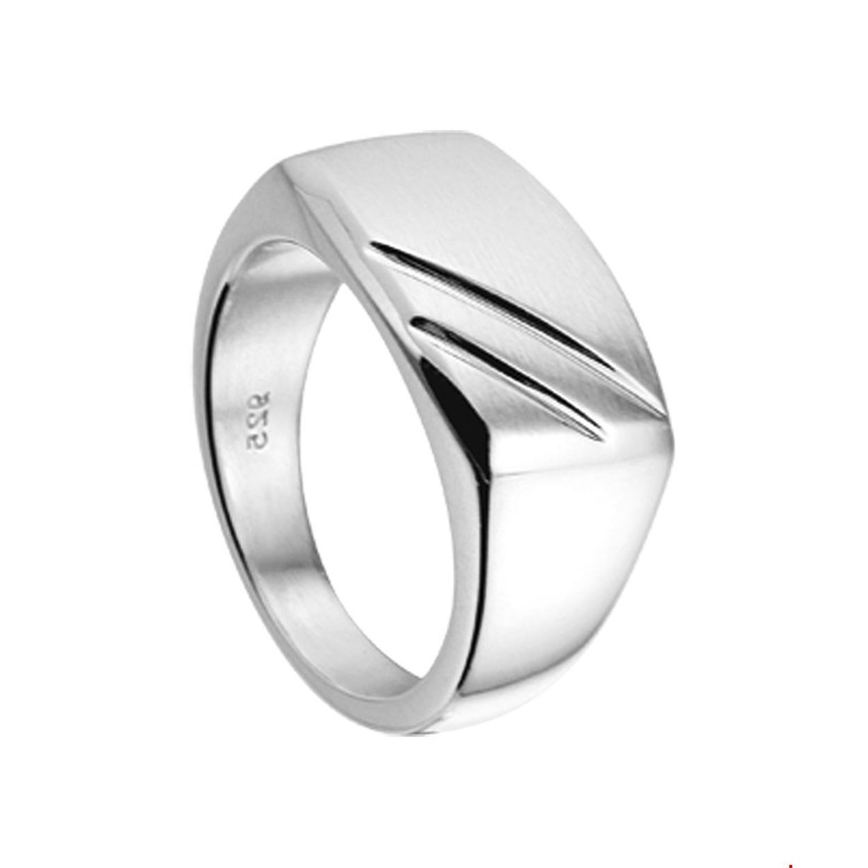Zilveren dwarsmodel ring met een poli/matte afwerking. 
Doelgroep: heren
Ringmaat: 19.00 mm (60)
Breedte: 11 mm