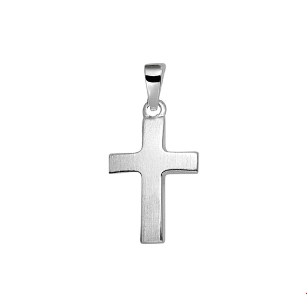 Beschrijving: Zilveren kruis hanger met een afmeting van 16x11mm en uitgevoerd met een stevig hangoog.
Doelgroep: unisex
Breedte: 11 mm
Hoogte: 16 mm