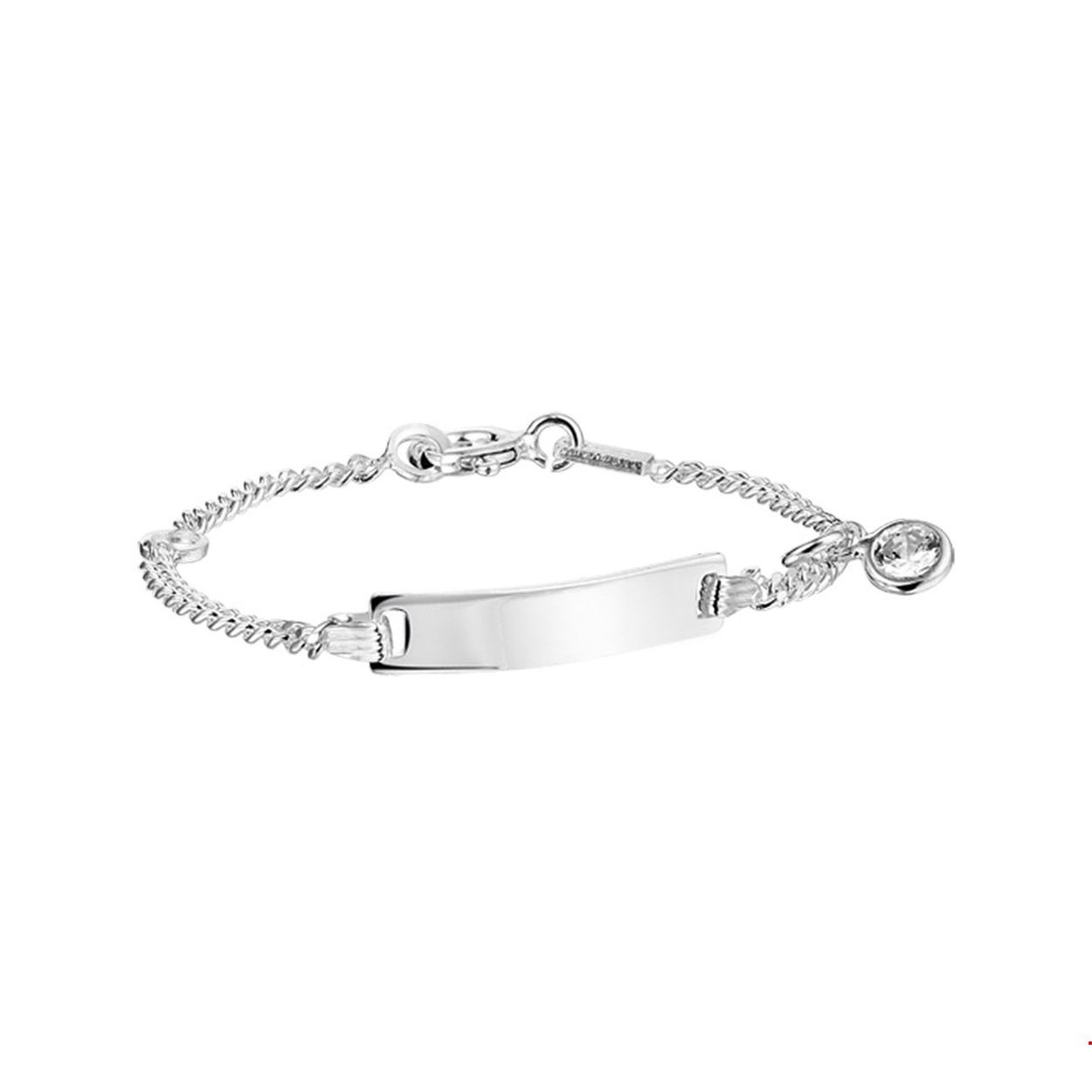 Beschrijving: Zilveren graveerarmband met zirkonia. De lengte van de armband bedraagt 9cm met 2cm extensie.
Doelgroep: kinderen
Breedte: 4.2 mm
Kortste lengte: 9 cm
Langste lengte: 11 cm
Zetting: solitaire (kastzetting)