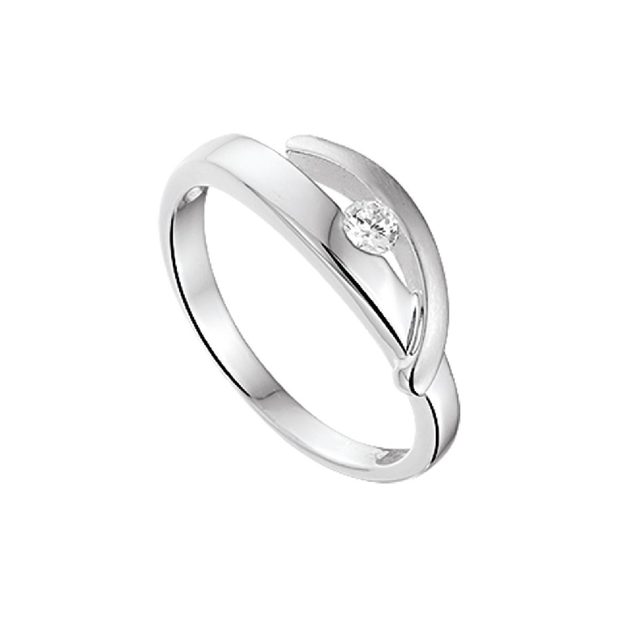 De ring is gemaakt van zilver en is zilverkleurig. Het is een sieraad voor dames.