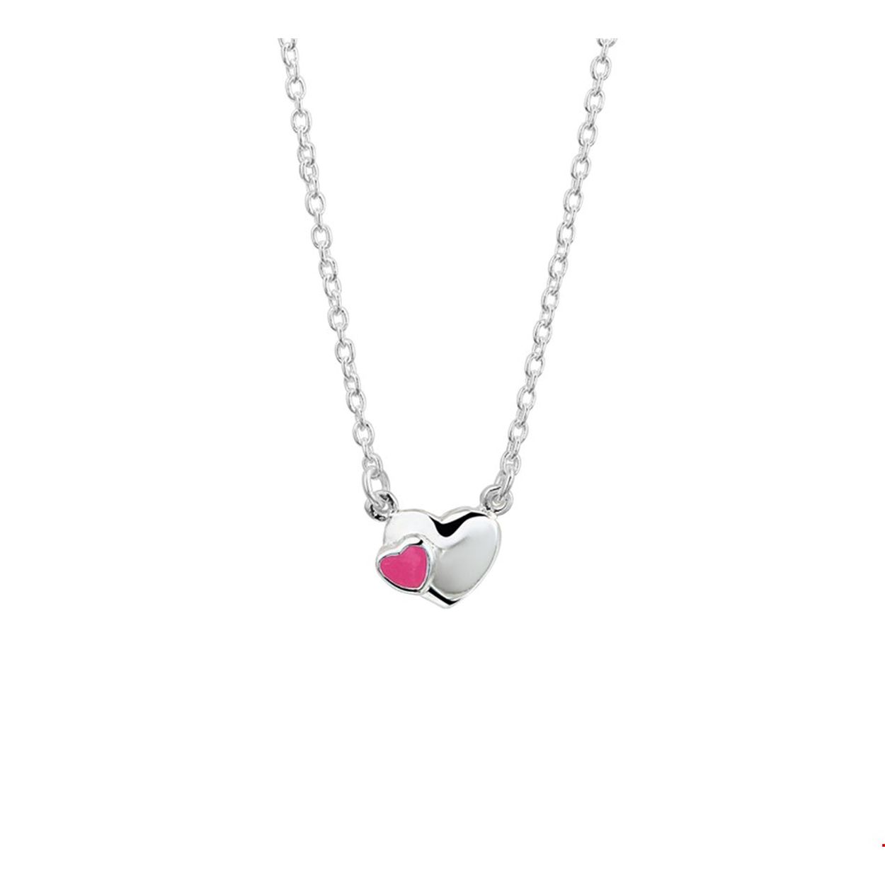 Beschrijving: Zilveren collier met hartje en roze emaille. De lengte bedraagt 36cm met 2cm extensie. De schakelbreedte bedraagt 1.5mm. 
Verpakt per: 1
Doelgroep: kinderen
Breedte: 7 mm
Kortste lengte: 36 mm
Langste lengte: 38 mm