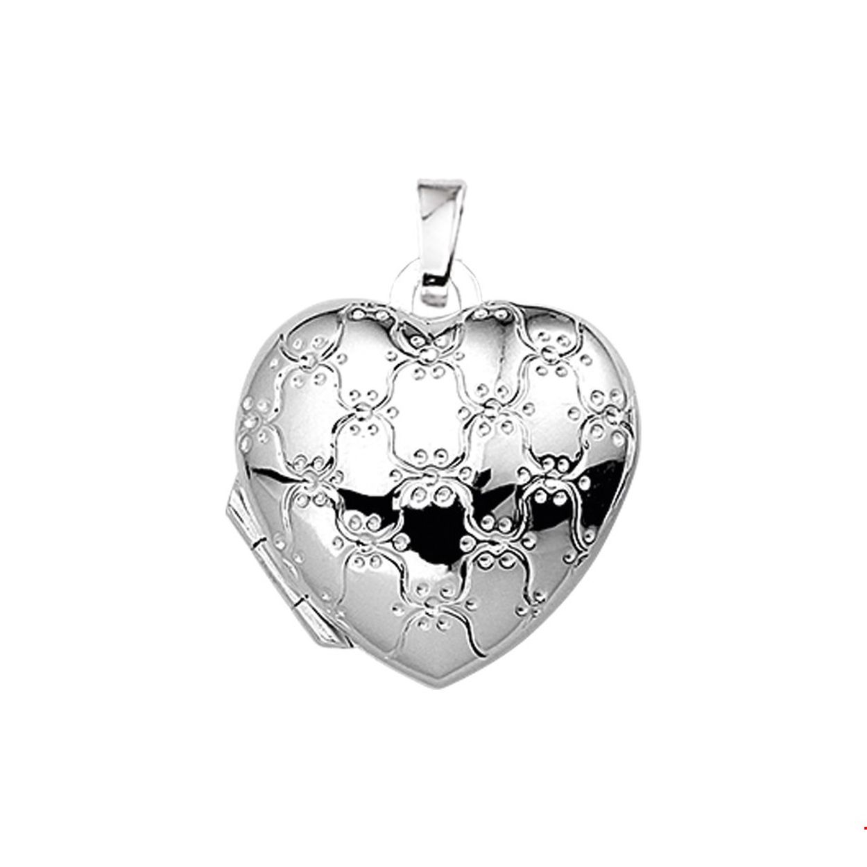 Beschrijving: Klassiek zilveren hart medaillon met een afmeting van 17x17.5mm uitgevoerd met een sierlijke gravure en fijn maar stevig hangoog. Tip: Combineer dit medaillon met een collier uit onze collectie en hij kan direct om.
Verpakt per: 1
Doelgroep: dames
Breedte: 17.5 mm
Hoogte: 17 mm